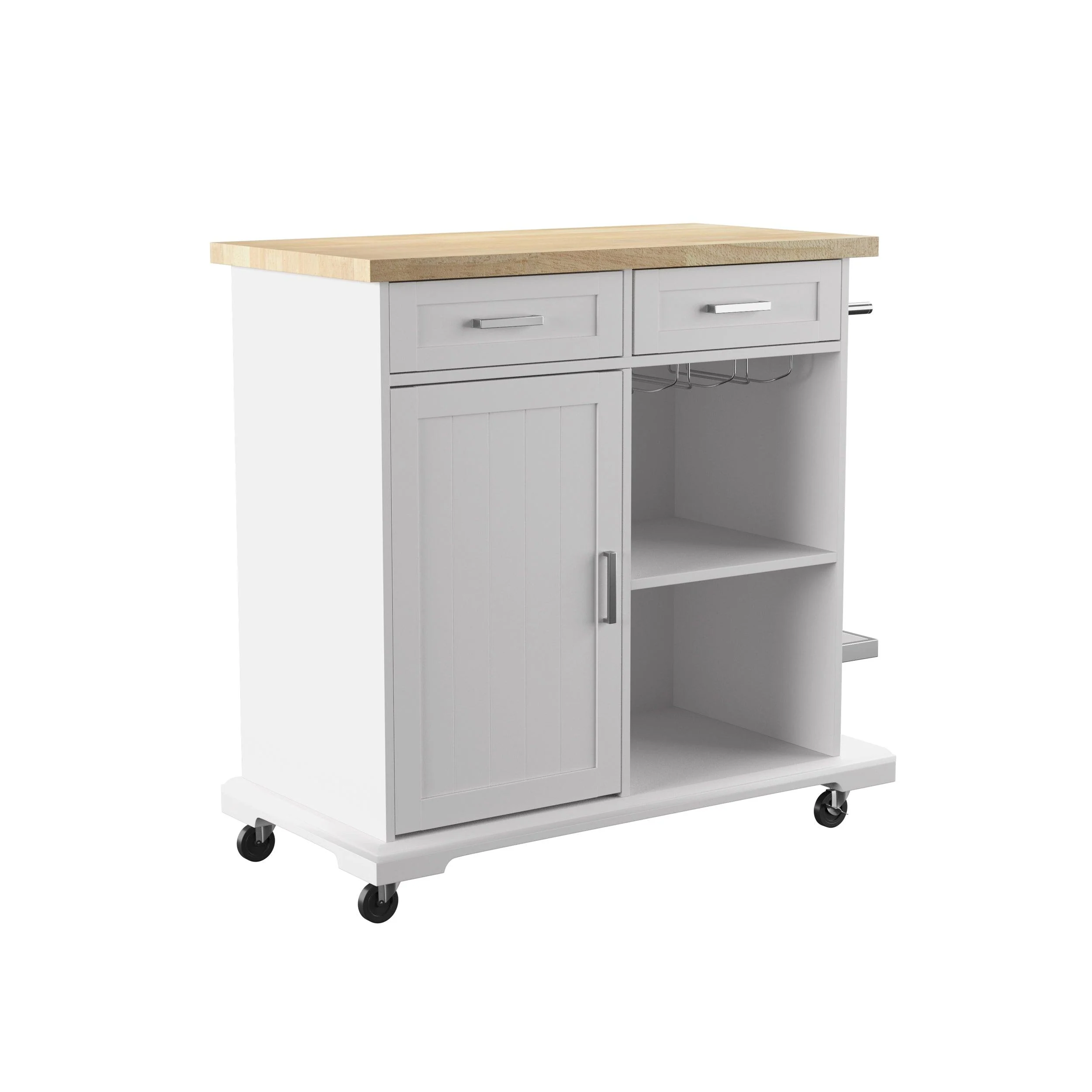 Warkin Rolling Kitchen Island w/ Storage - Remutear