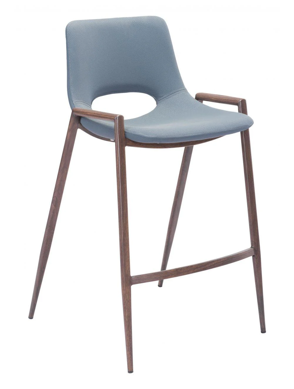 Desi Counter Chair (Set of 2) Gray & Walnut - Remutear