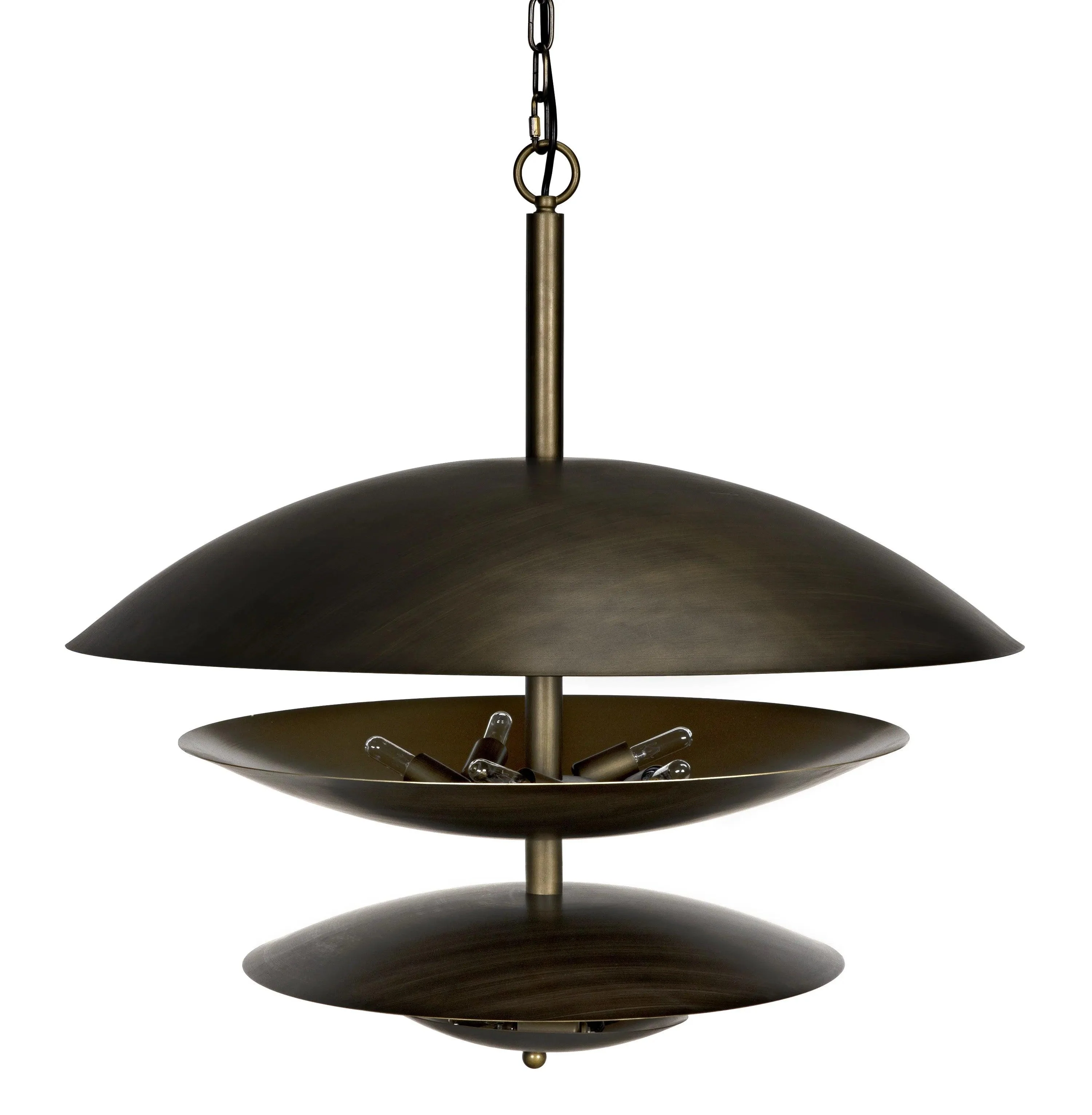 Nora Chandelier, Metal with Aged Brass Finish - Remutear