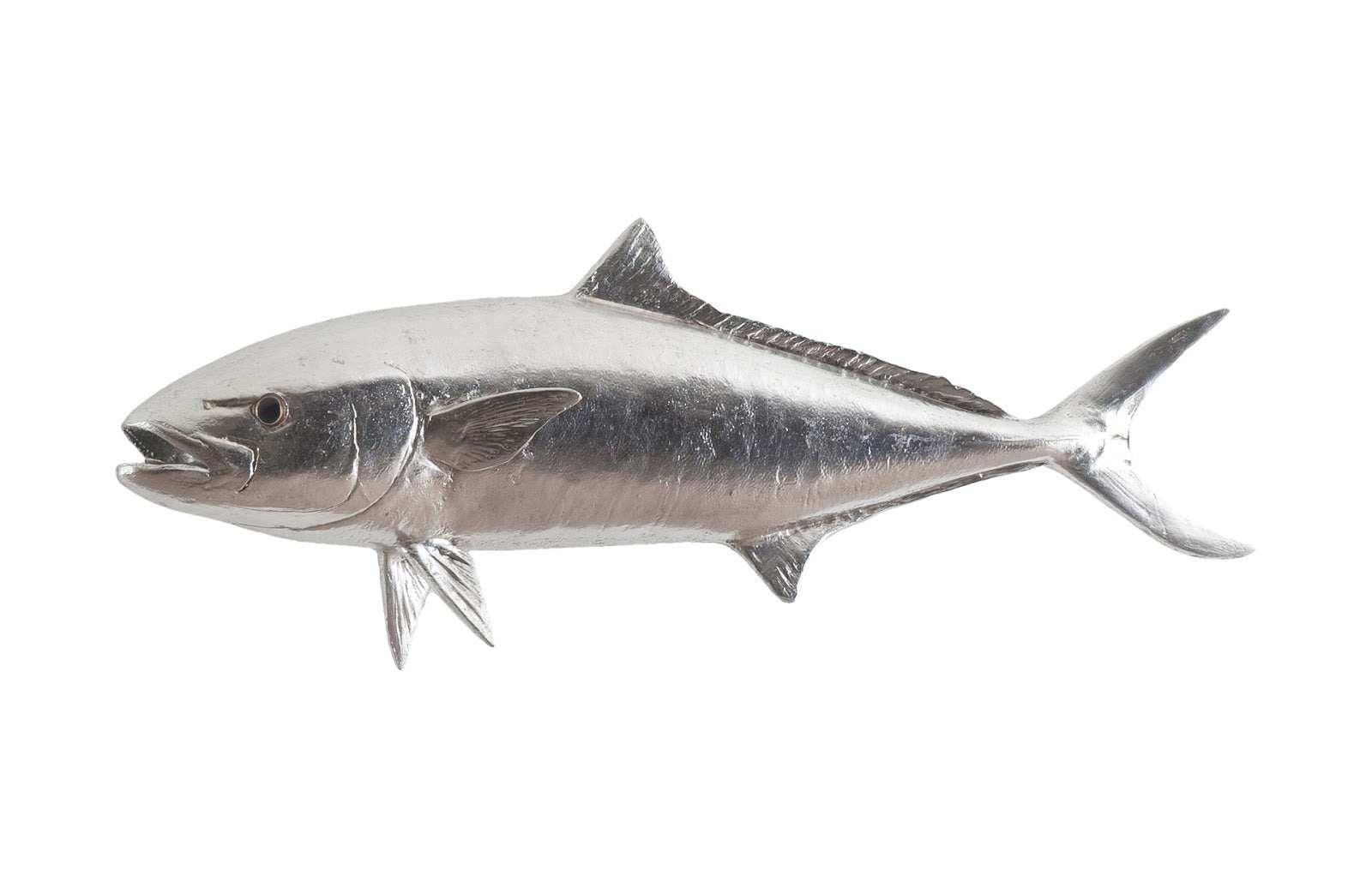 Yellow Tailed King Fish Wall Sculpture, Resin, Silver Leaf - Remutear