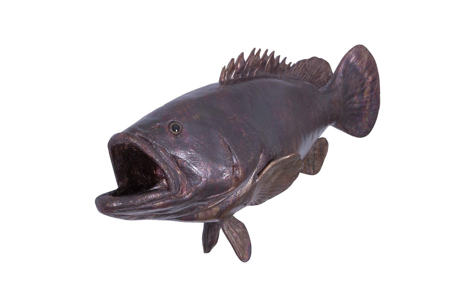 Estuary Cod Fish Wall Sculpture, Resin, Copper Patina Finish - Remutear