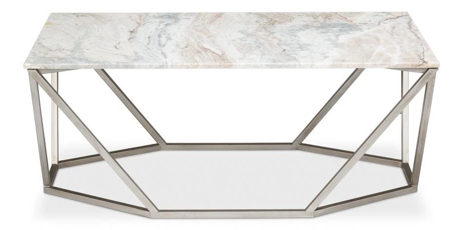Trapezoid Coffee Table - Marble Top - Remutear