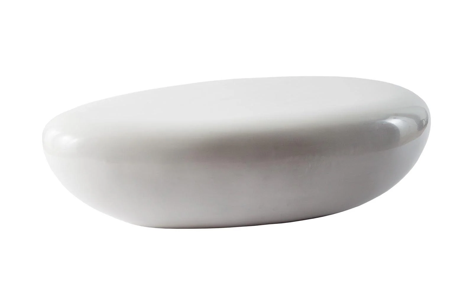 River Stone Coffee Table, Large, Gel Coat White - Remutear