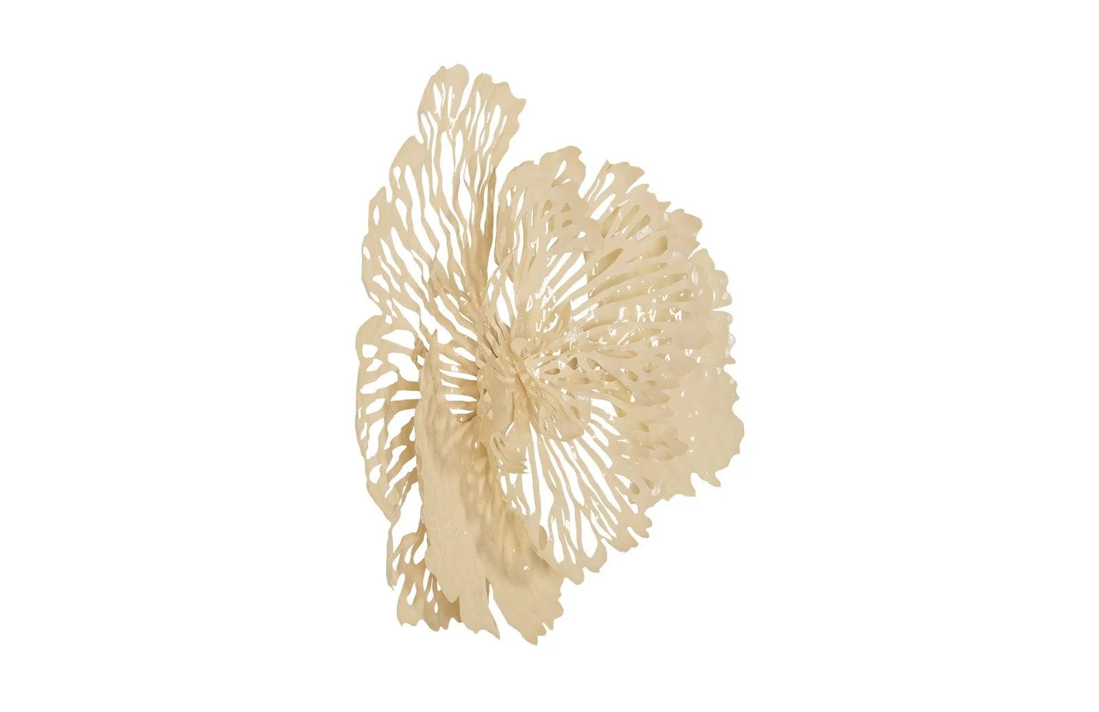 Flower Wall Art, Small, Ivory, Metal - Remutear
