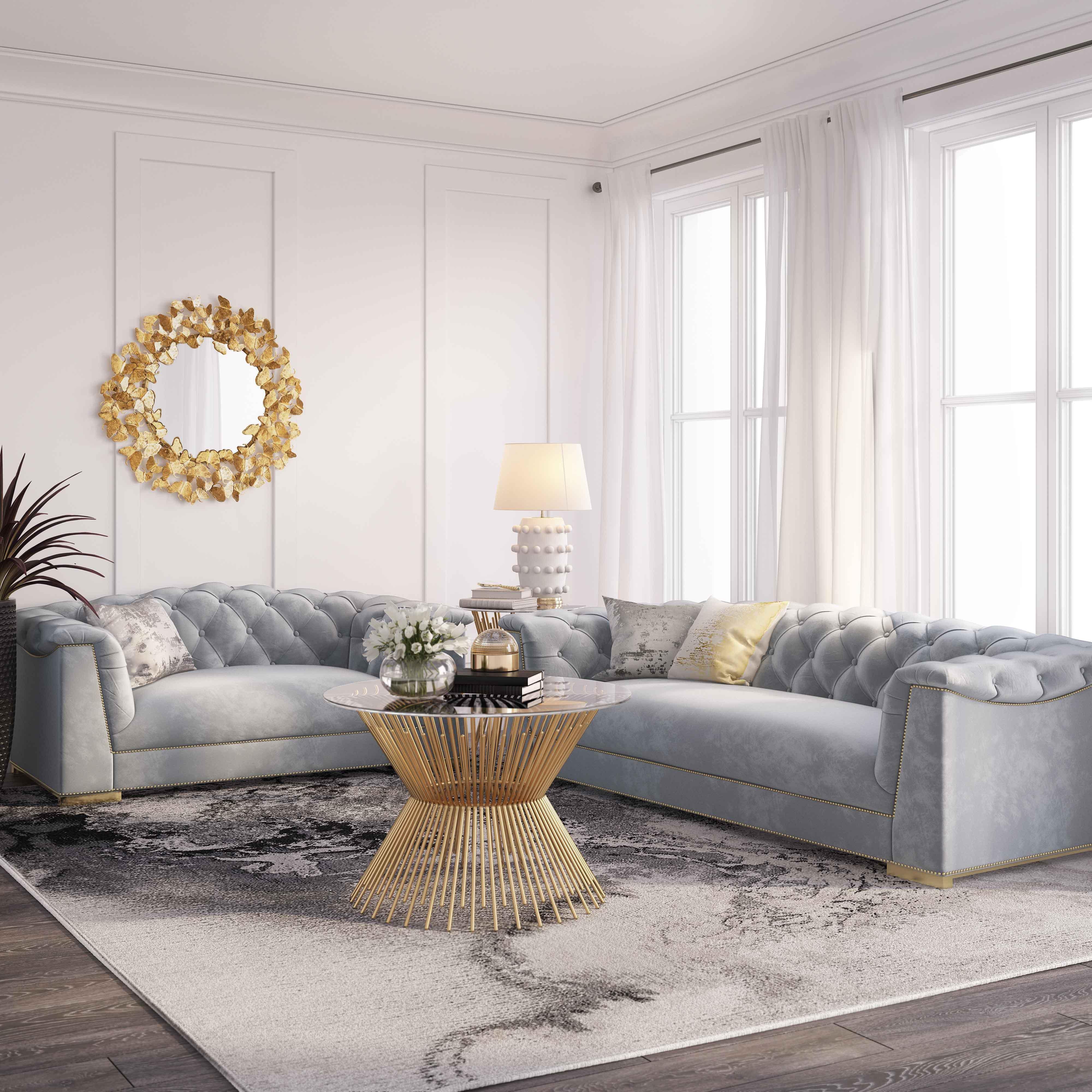 Farah Grey Velvet Sofa - Remutear