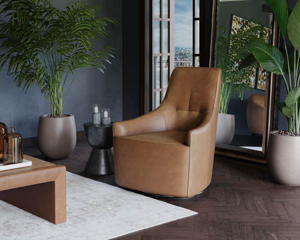 Carmine Swivel Lounge Chair - Remutear