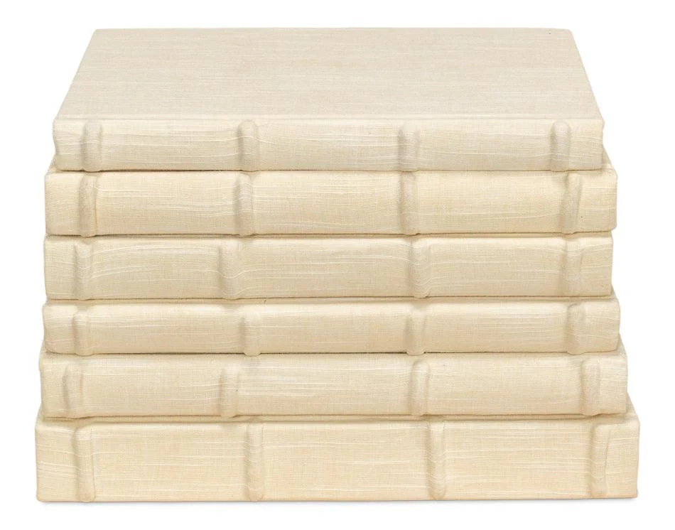 Ecru Linen Books - Set/12 - Remutear