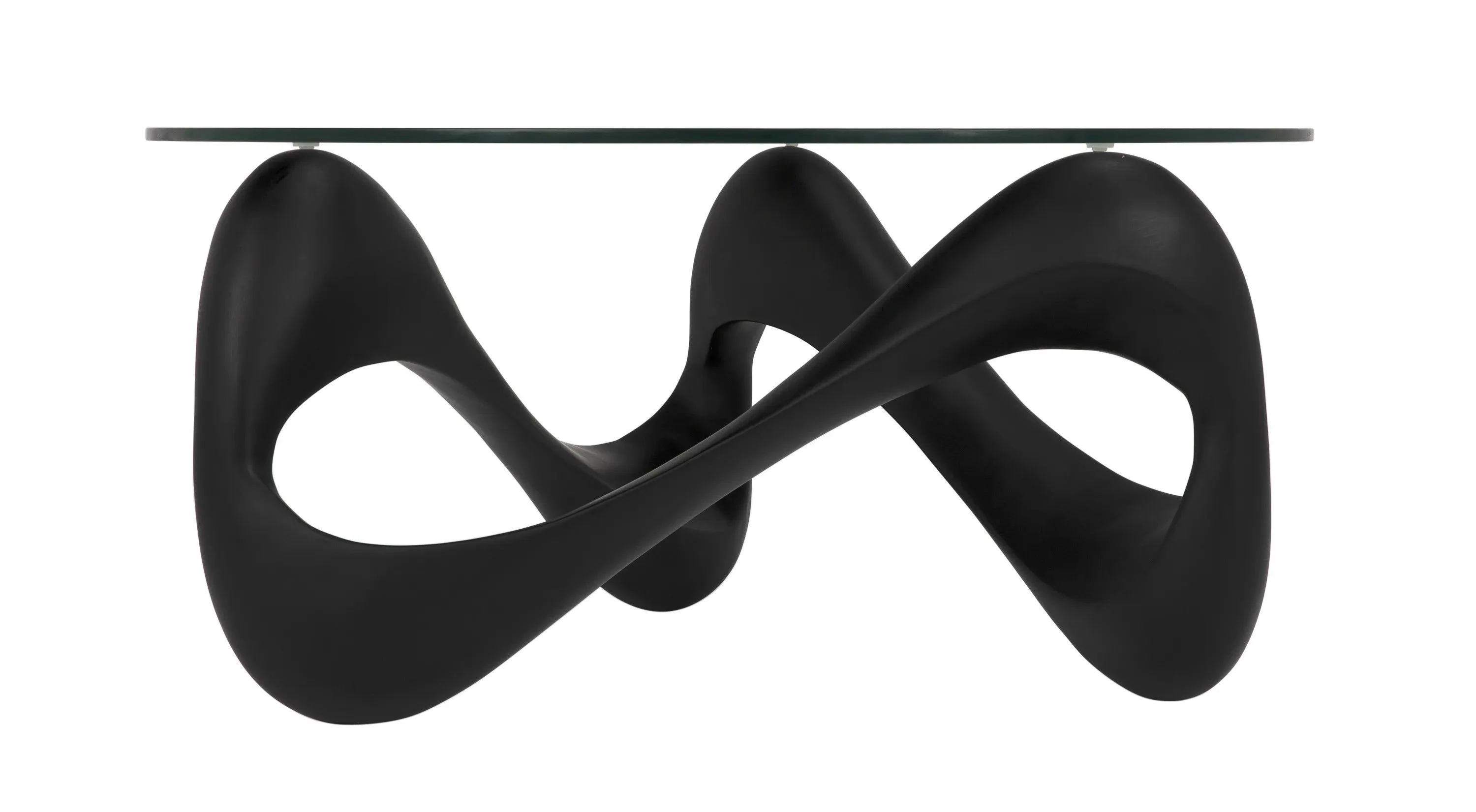 Orion Coffee Table, Black Resin Cement with Glass - Remutear
