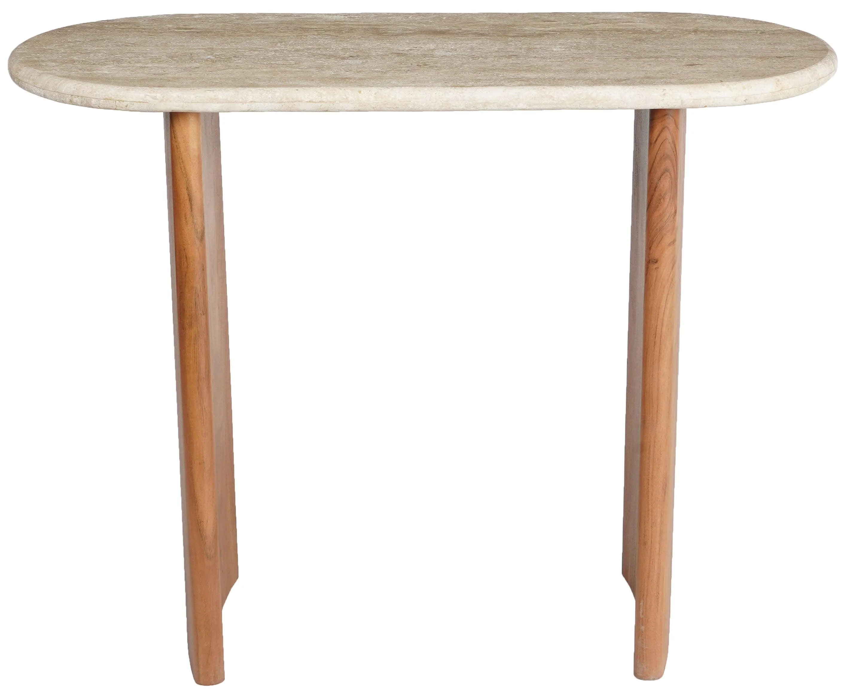 TRINSLY TRAVERTINE TOP CONSOLE TABLE - Remutear