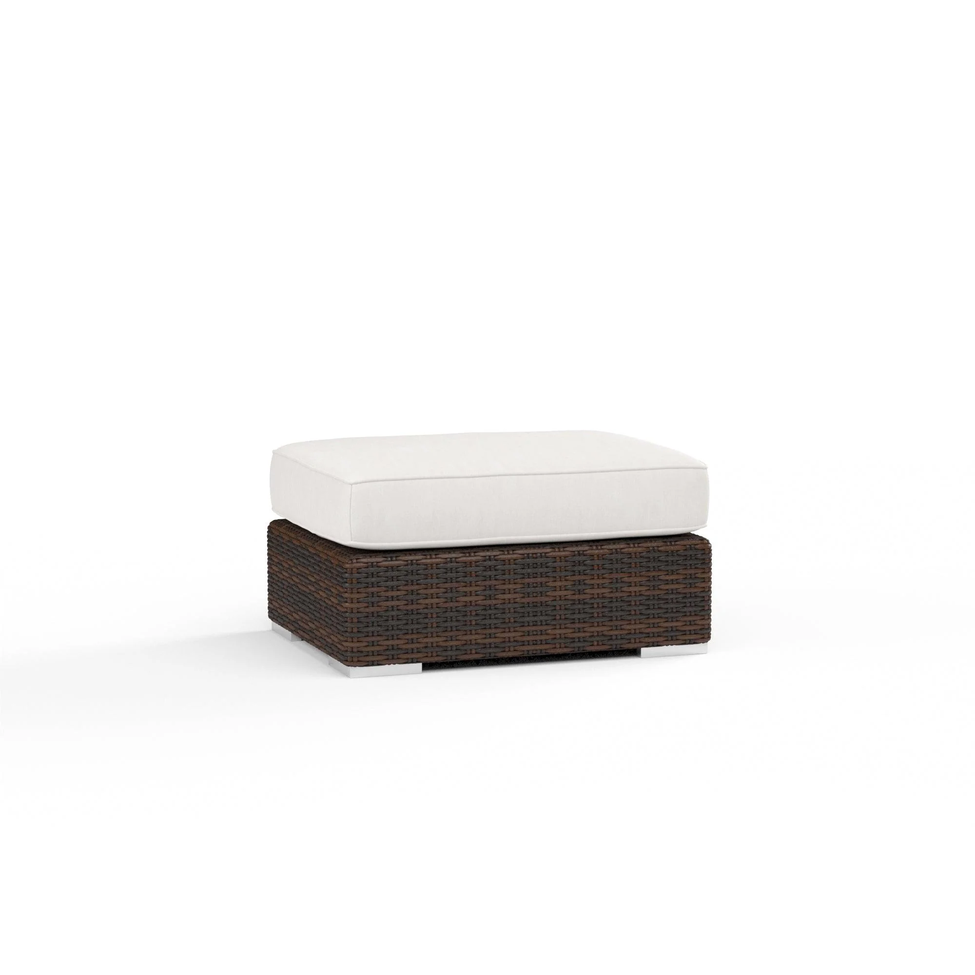 Montecito Ottoman in Canvas Flax w/ Self Welt - Remutear