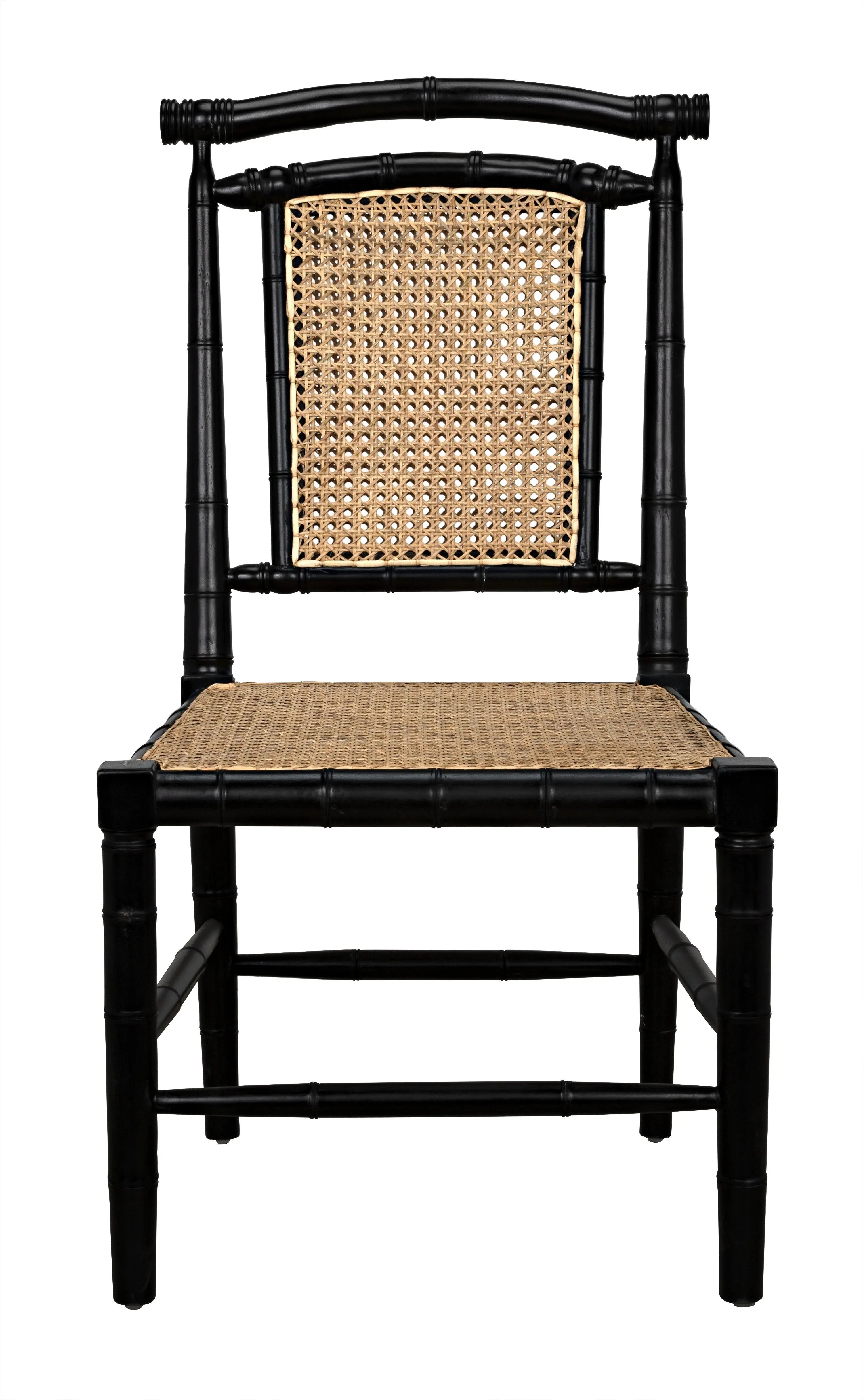 Colonial Bamboo Side Chair, Hand Rubbed Black - Remutear