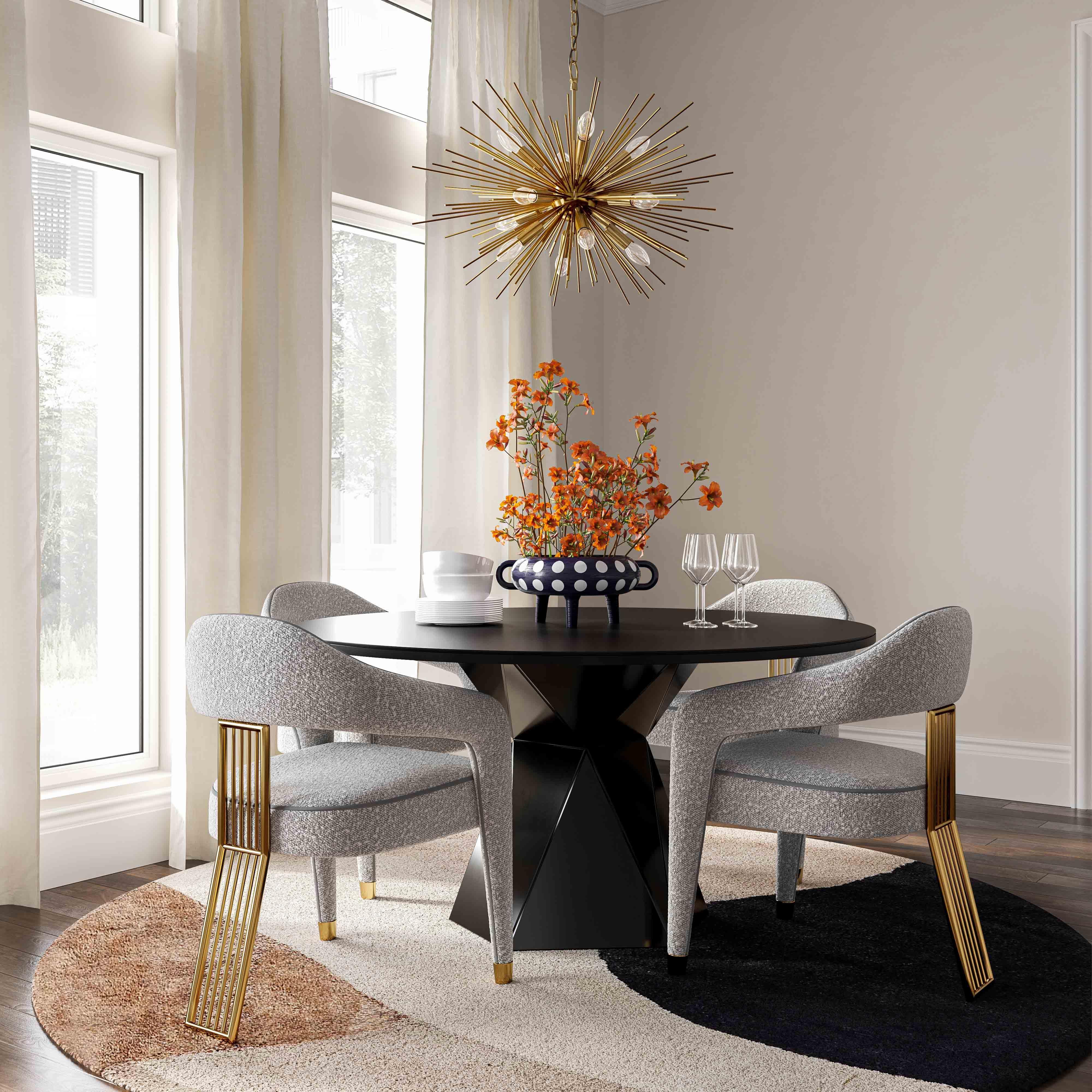 Corralis Speckled Grey Boucle Dining Chair - Remutear