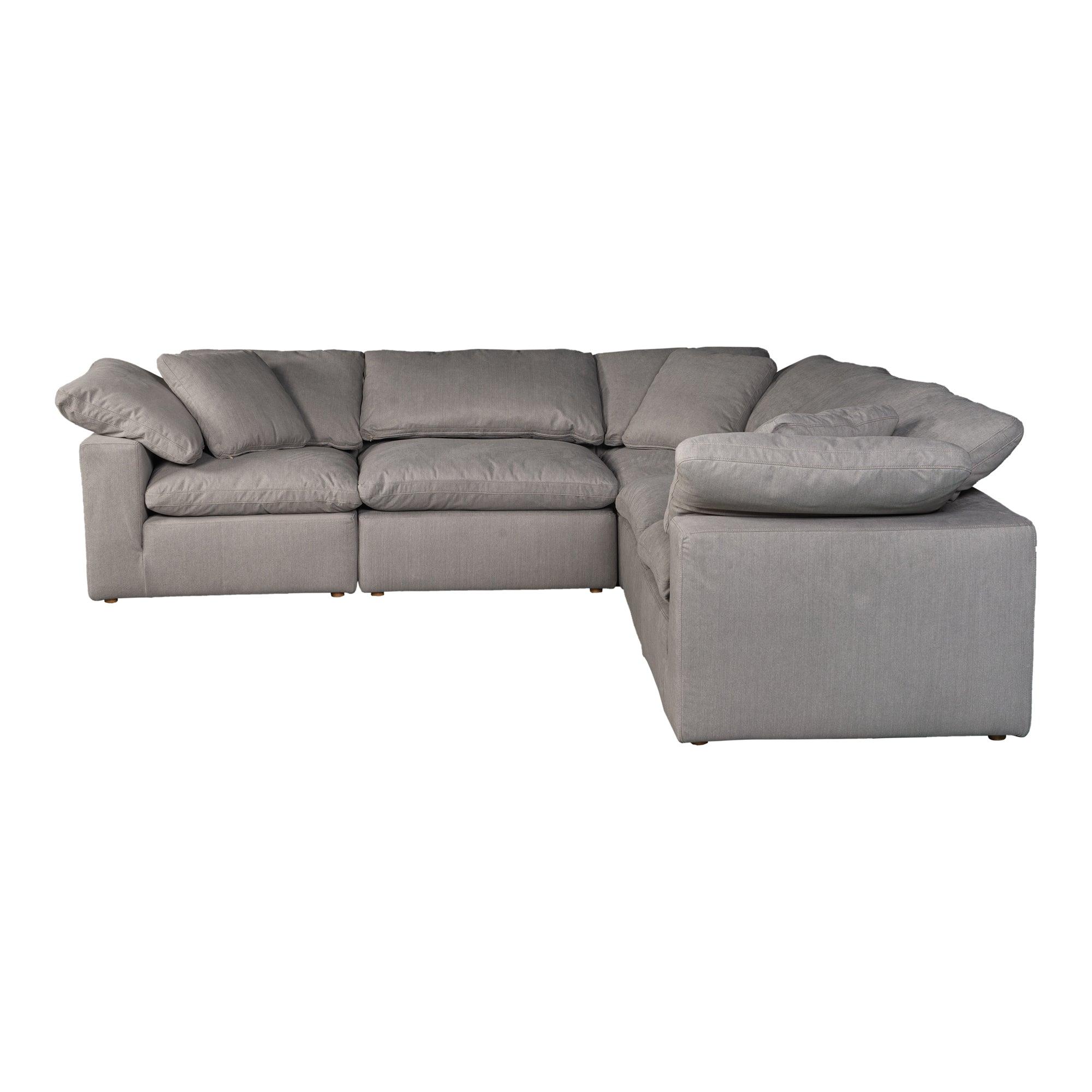 Terra Condo Classic L Modular Sectional Performance Fabric Light Grey - Remutear