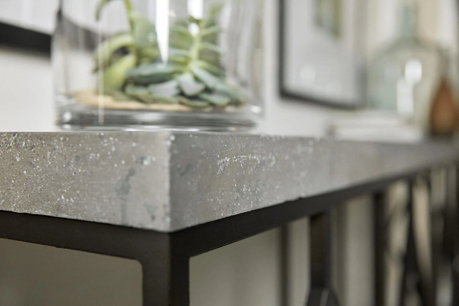Ciao Bella Metal and Faux Concrete Console Table - Remutear