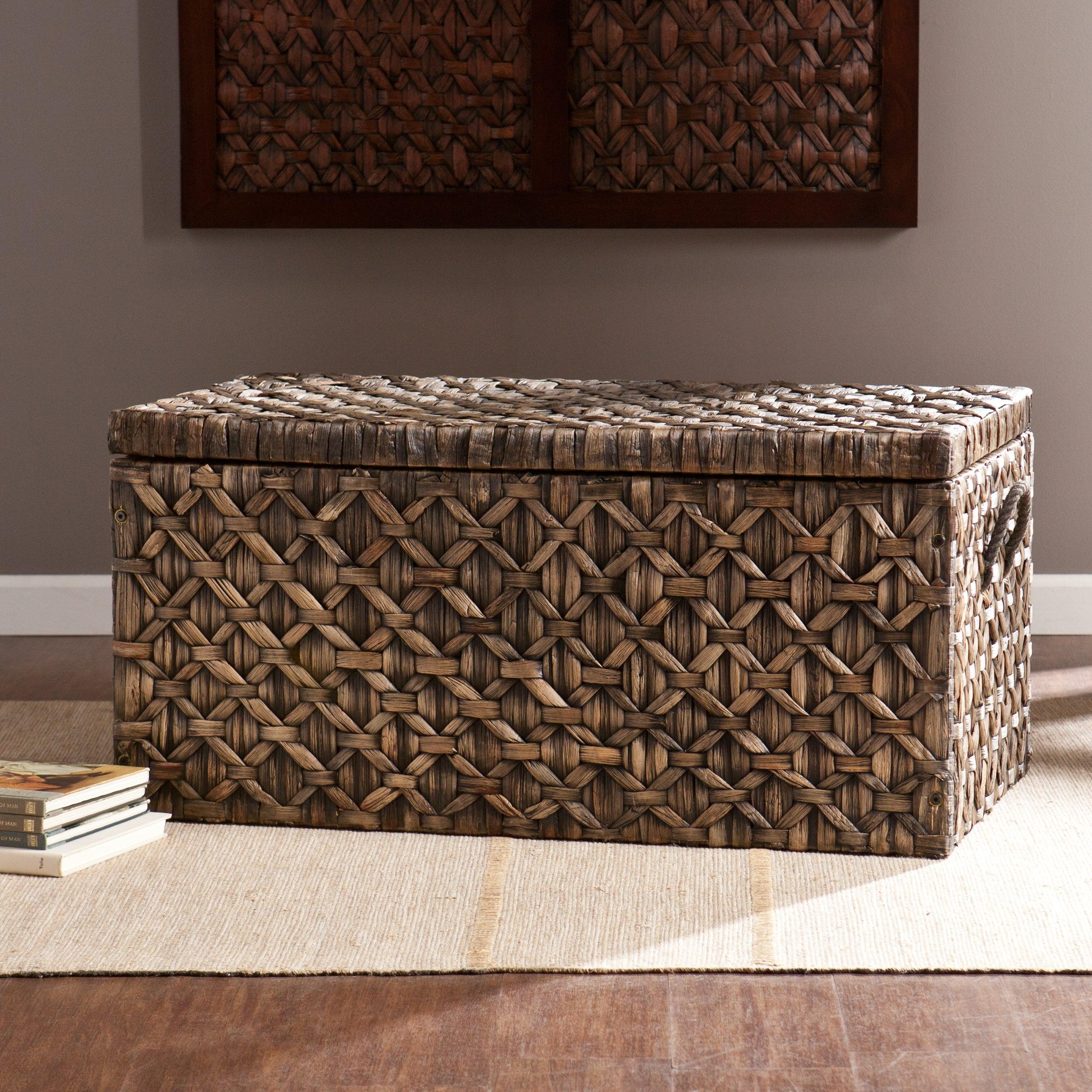 Hawridge Water Hyacinth Storage Trunk - Blackwashed - Remutear