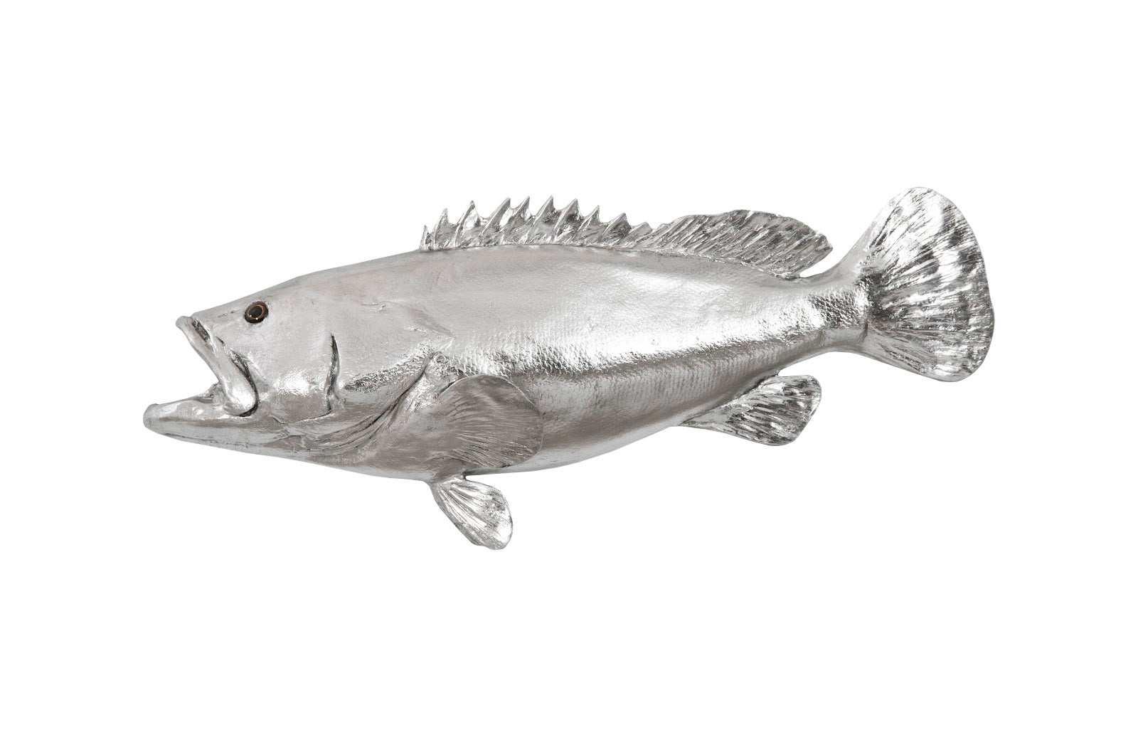 Estuary Cod Fish Wall Sculpture, Resin, Silver Leaf - Remutear