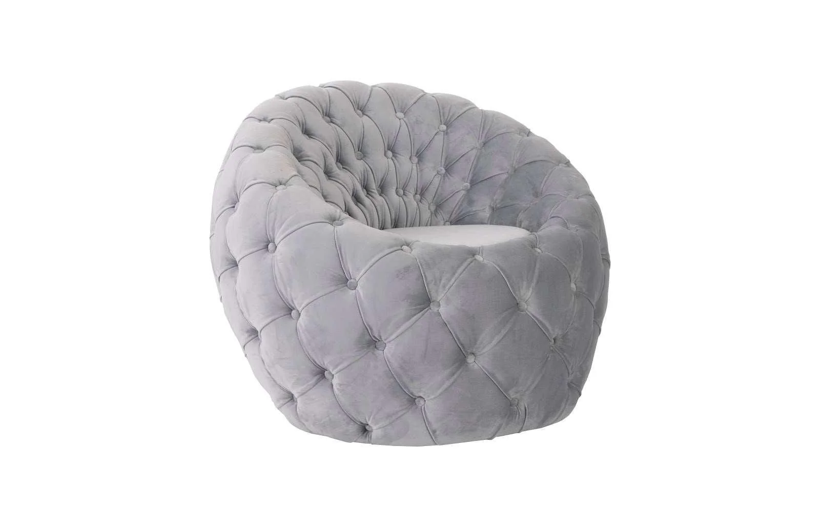 Egg Chair, Cool Gray Velvet Fabric - Remutear