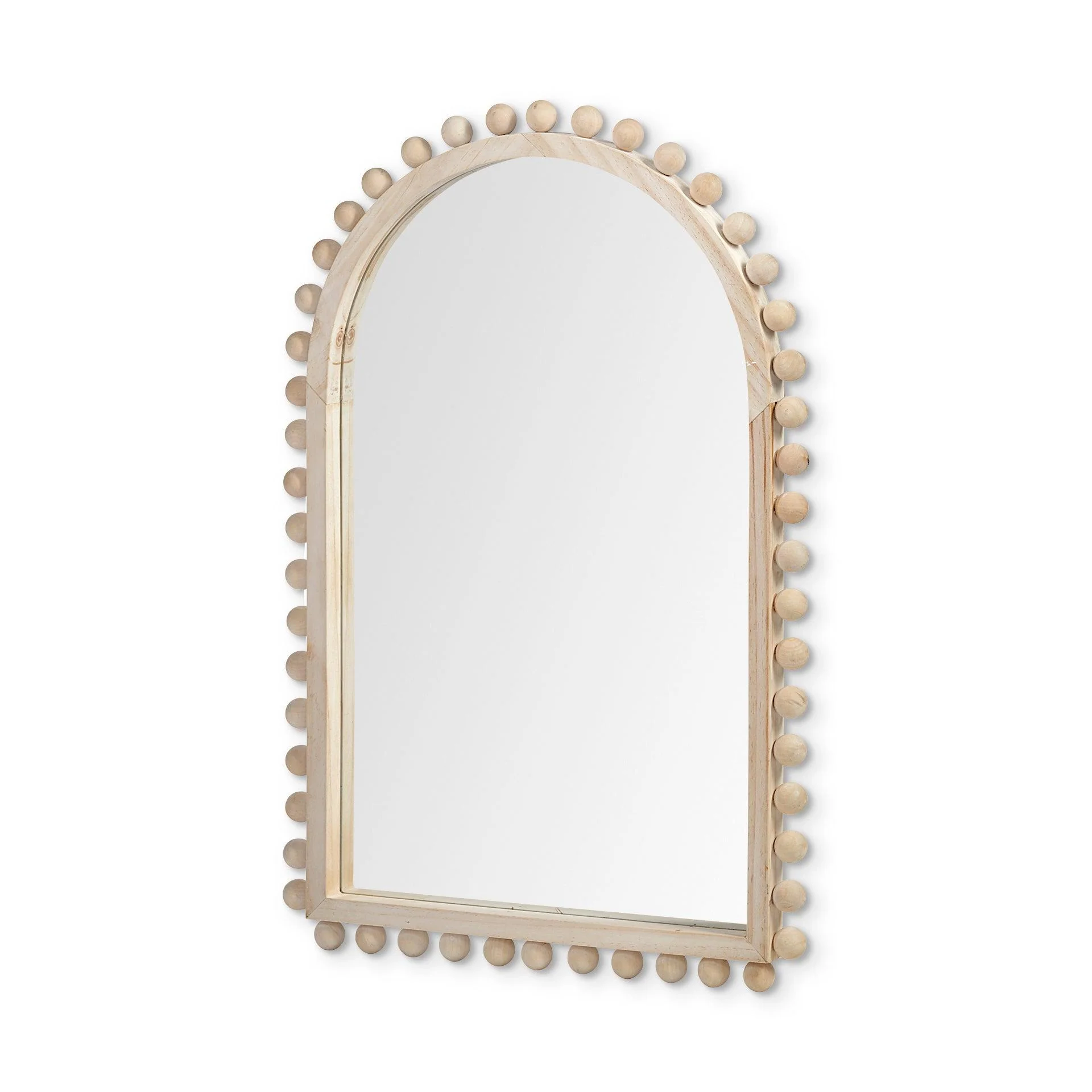 Leeds 23L x 35H Natural Wood Arch Frame Mirror - Remutear