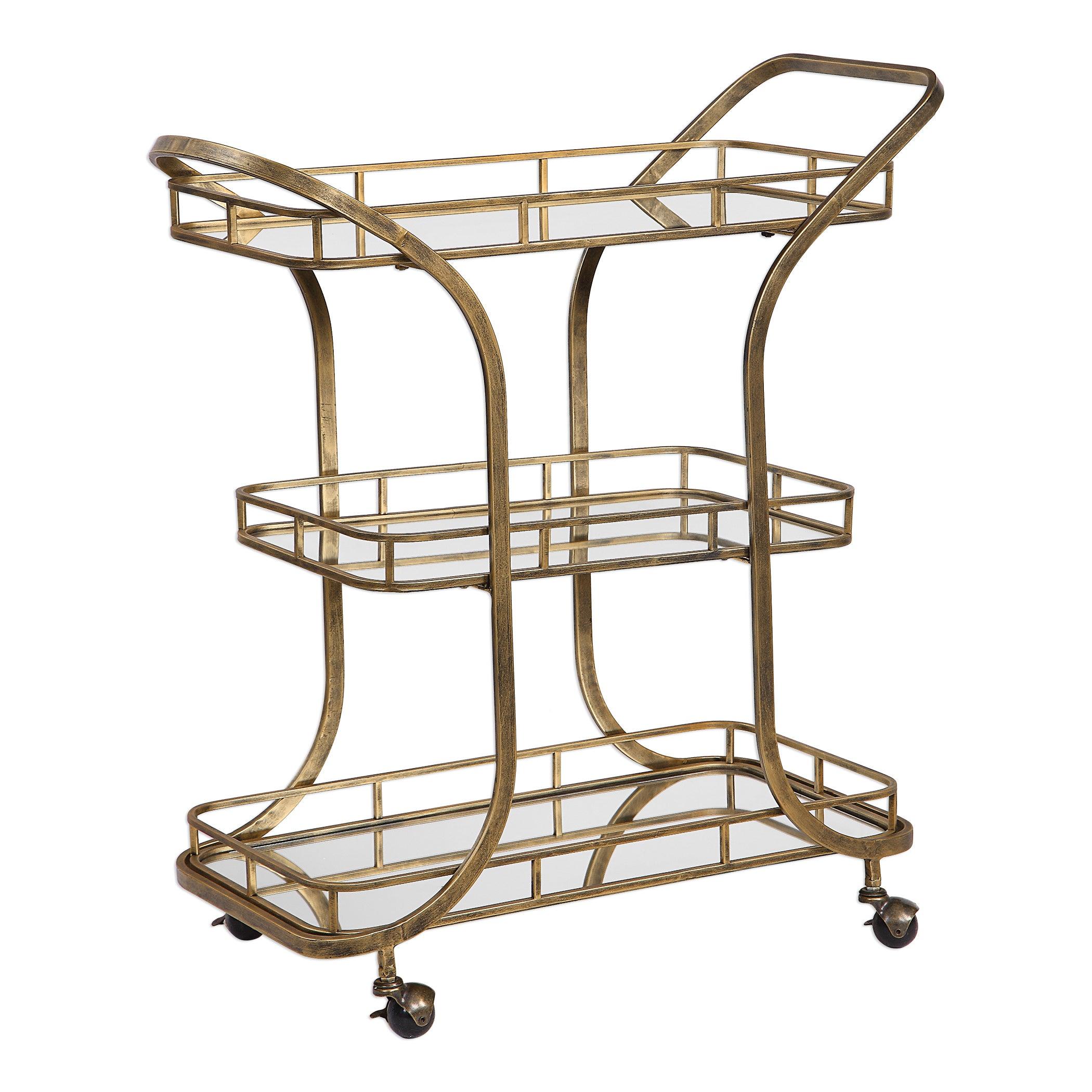 Stassi Gold Serving Cart - Remutear