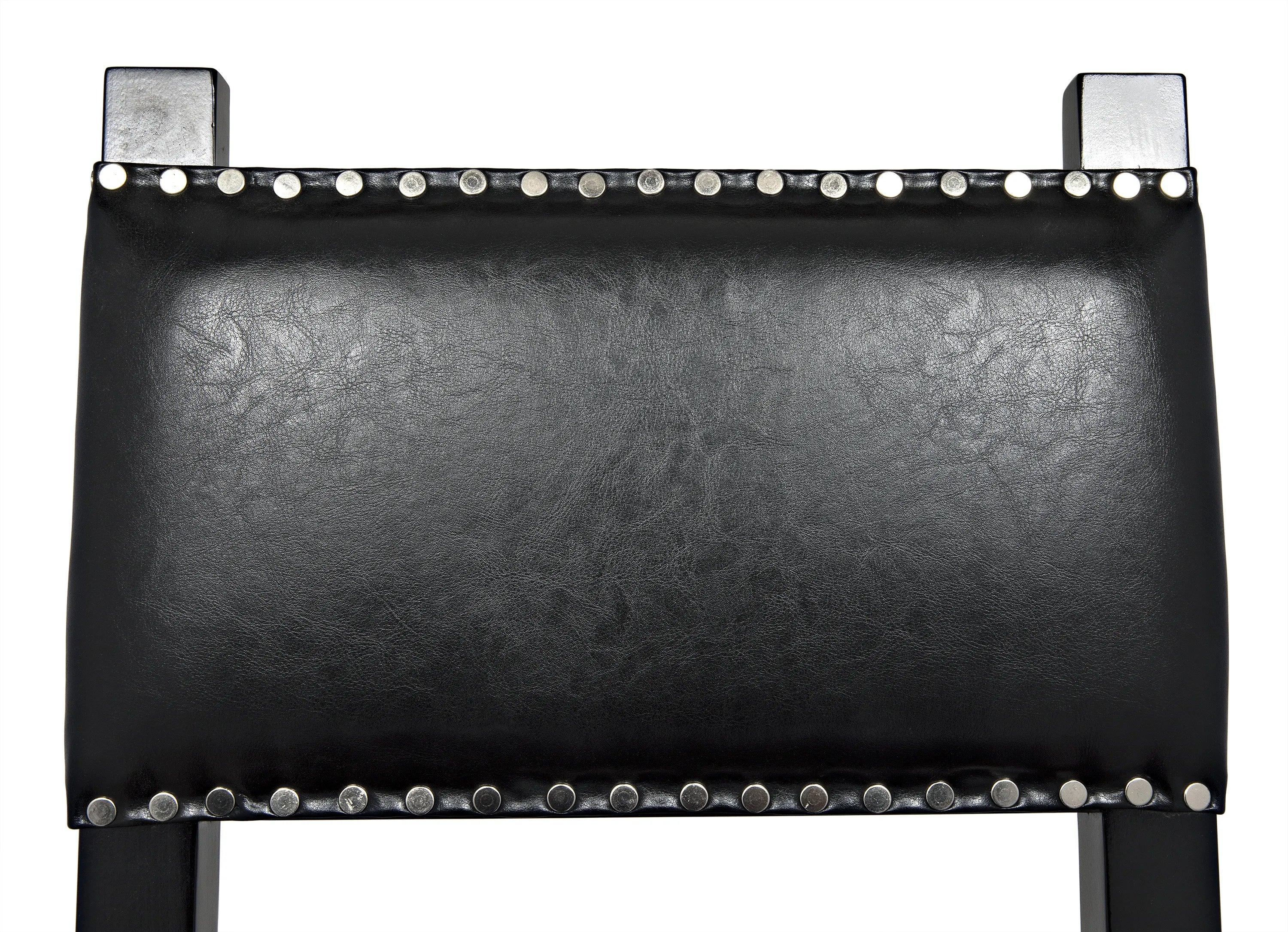 Kerouac Chair with Leather, Distressed Black - Remutear