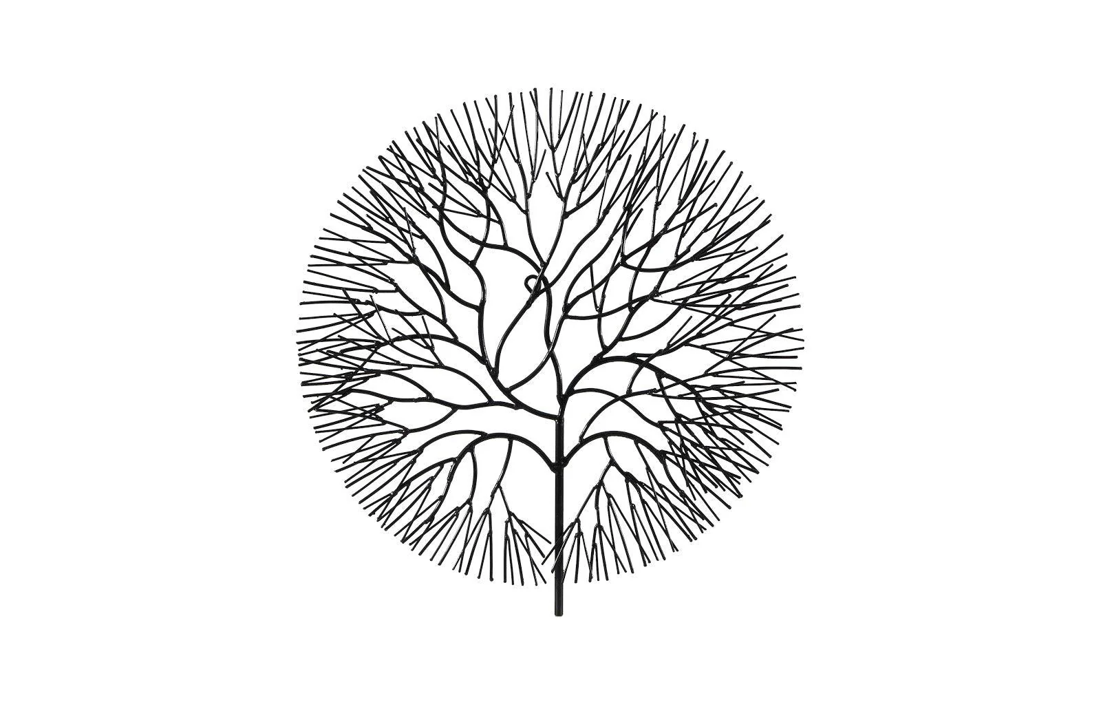 Wire Tree Wall Art, Small, Circle, Metal, Black - Remutear