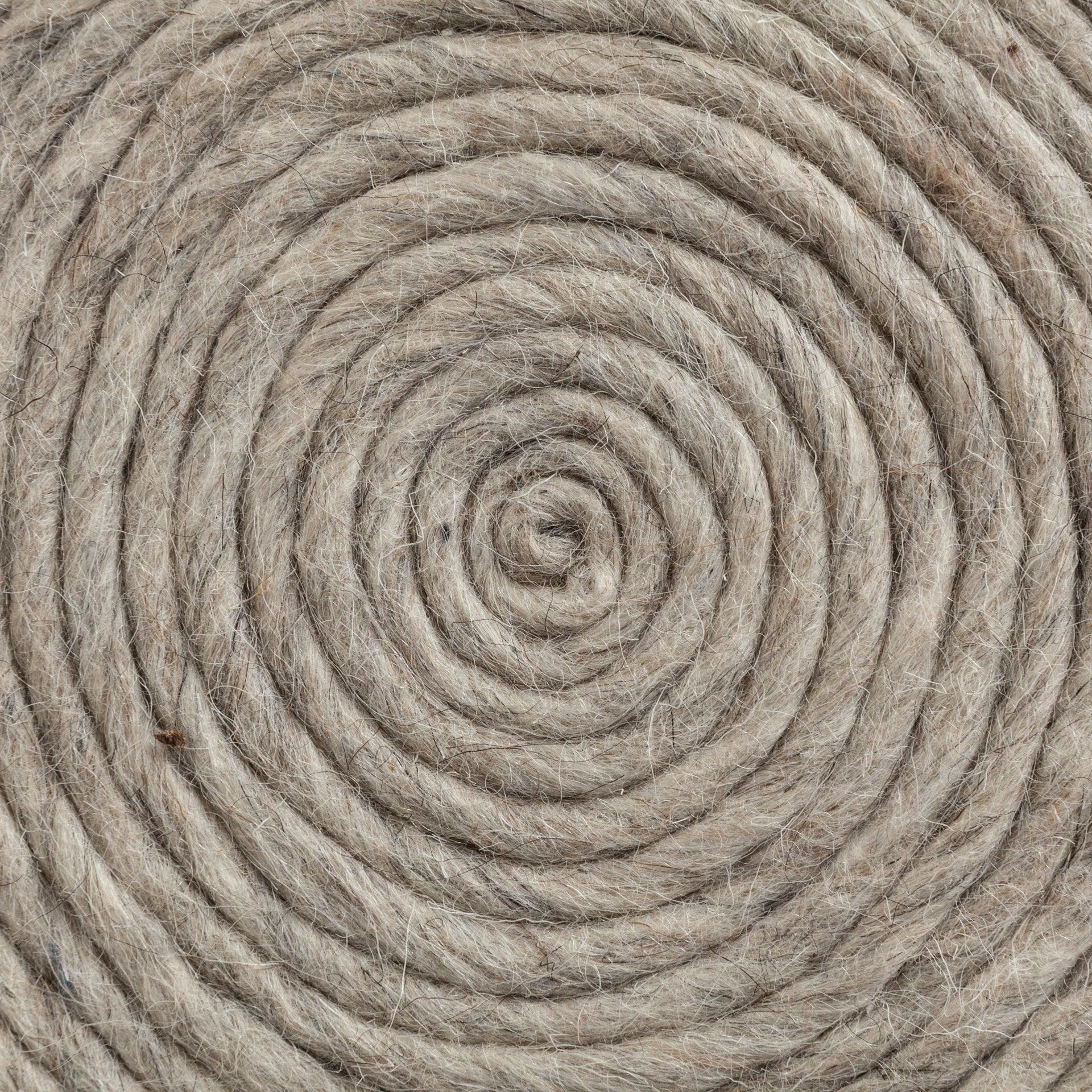 Allium Oatmeal Handwoven Wool Cylindrical Pouf - Remutear