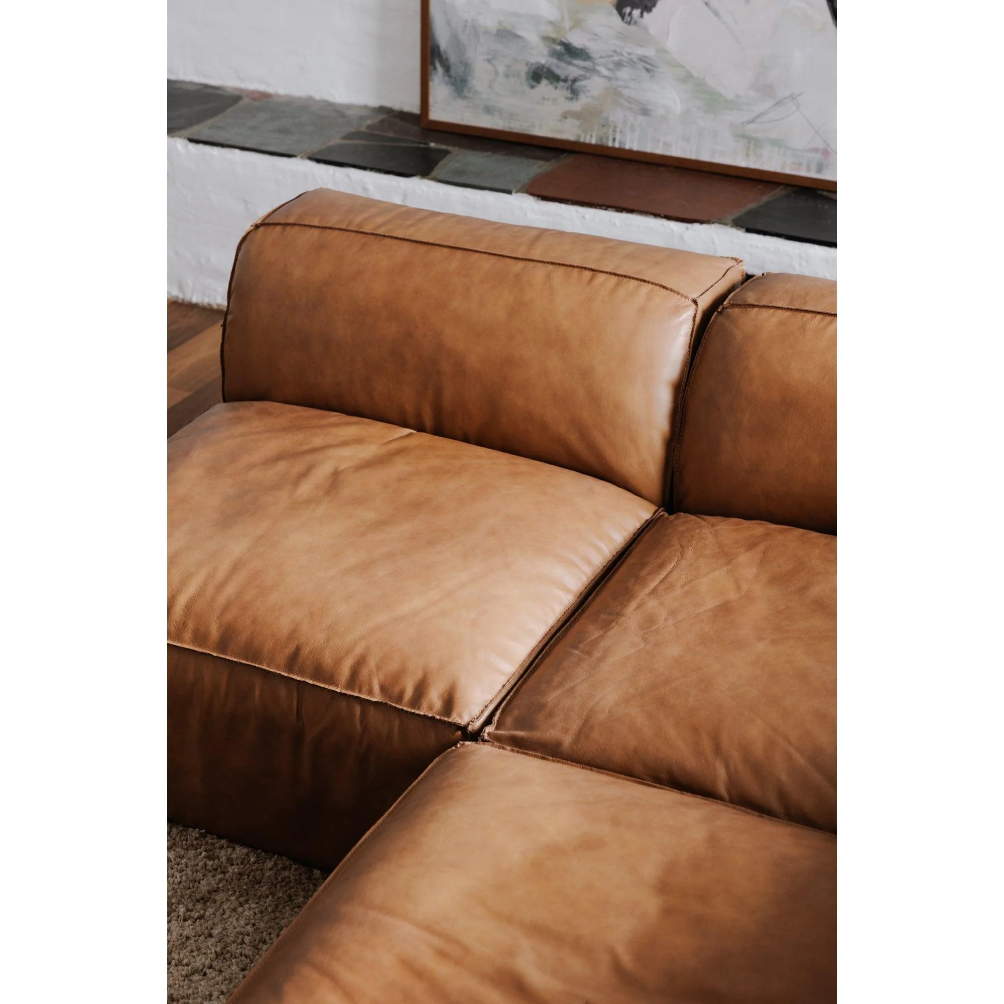 Form Ottoman Sonoran Tan Leather - Remutear
