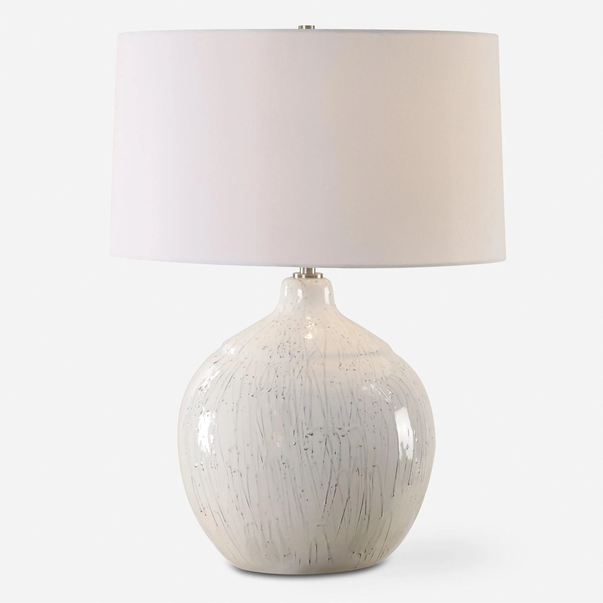 Dribble White Glaze Table Lamp - Remutear