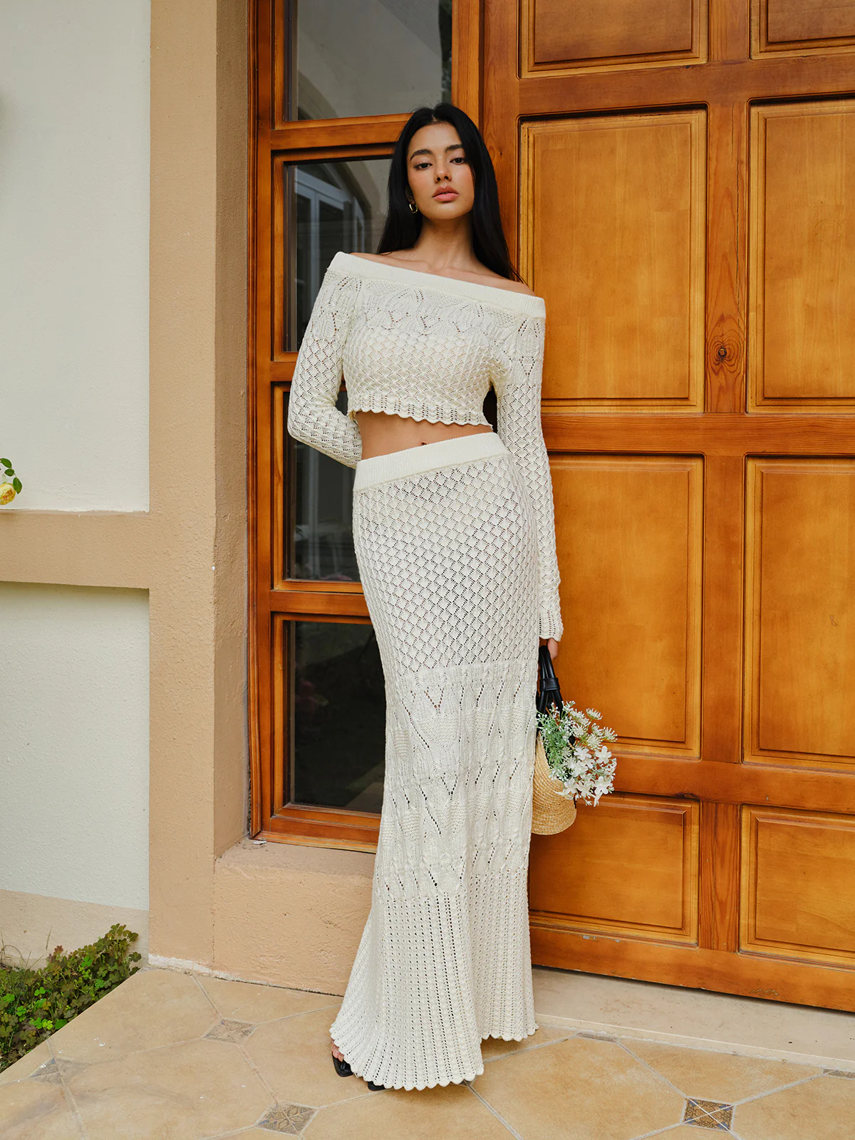 Cotton Crochet Sweater Skirt - Remutear