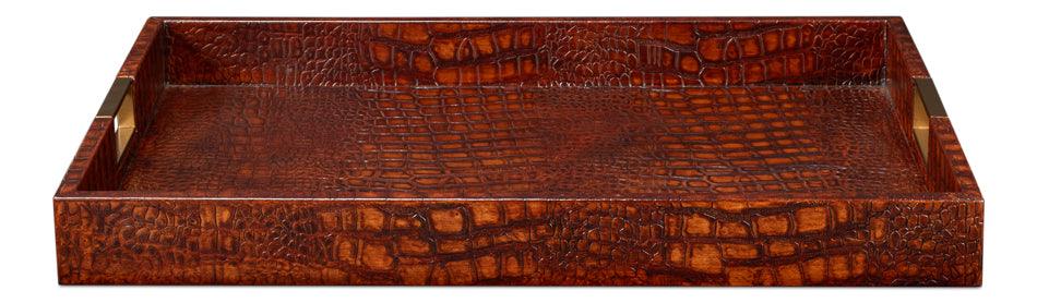 Norton Leather Tray - Croco Leather - Tan - Remutear