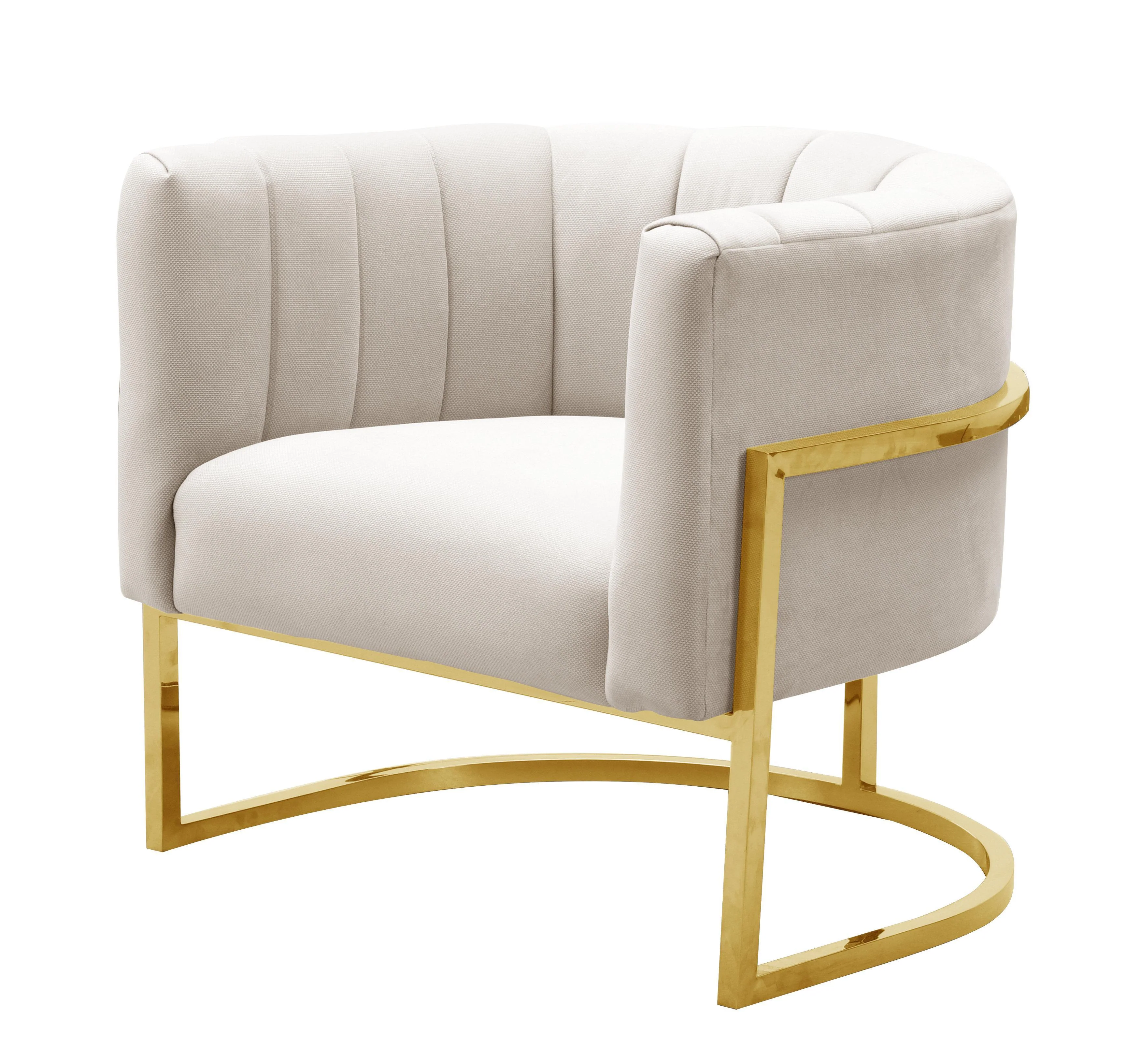 Magnolia Spotted Cream Chair with Gold - Remutear