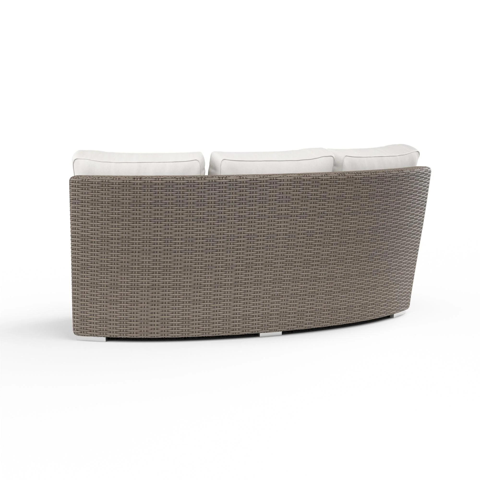 Coronado Curved Loveseat in Canvas Flax w/ Self Welt - Remutear