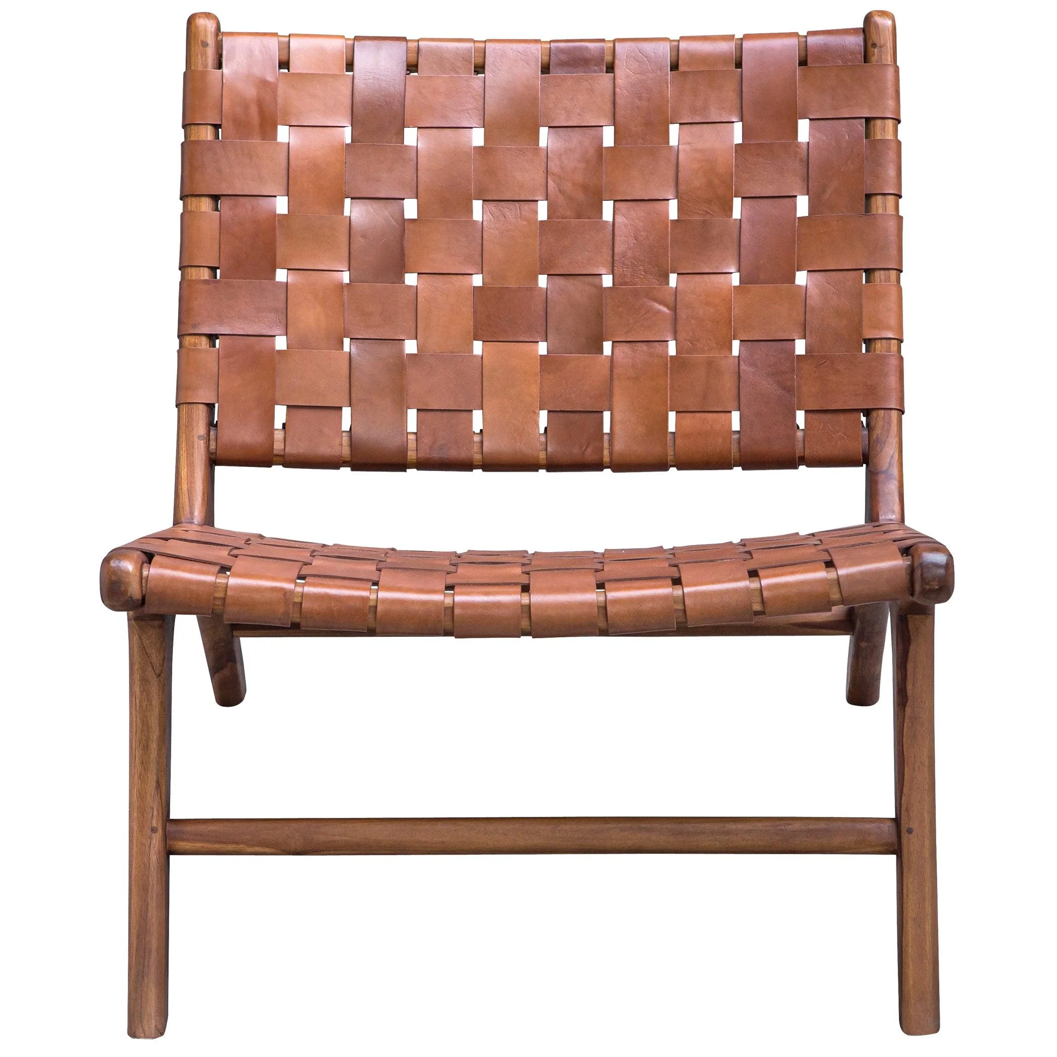 Plait Woven Leather Accent Chair - Remutear