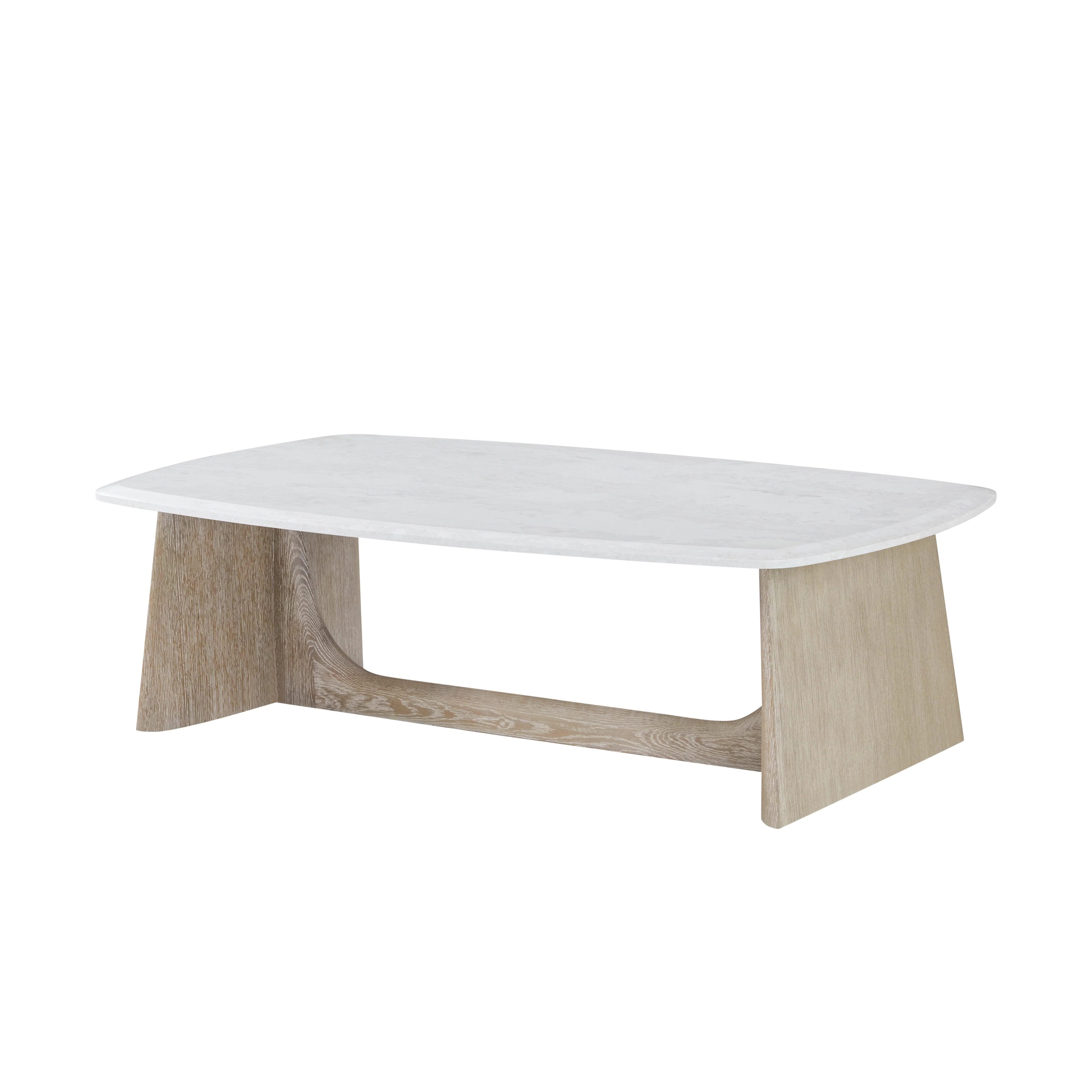 Repose Wooden Coffee Table Marble Top - Remutear