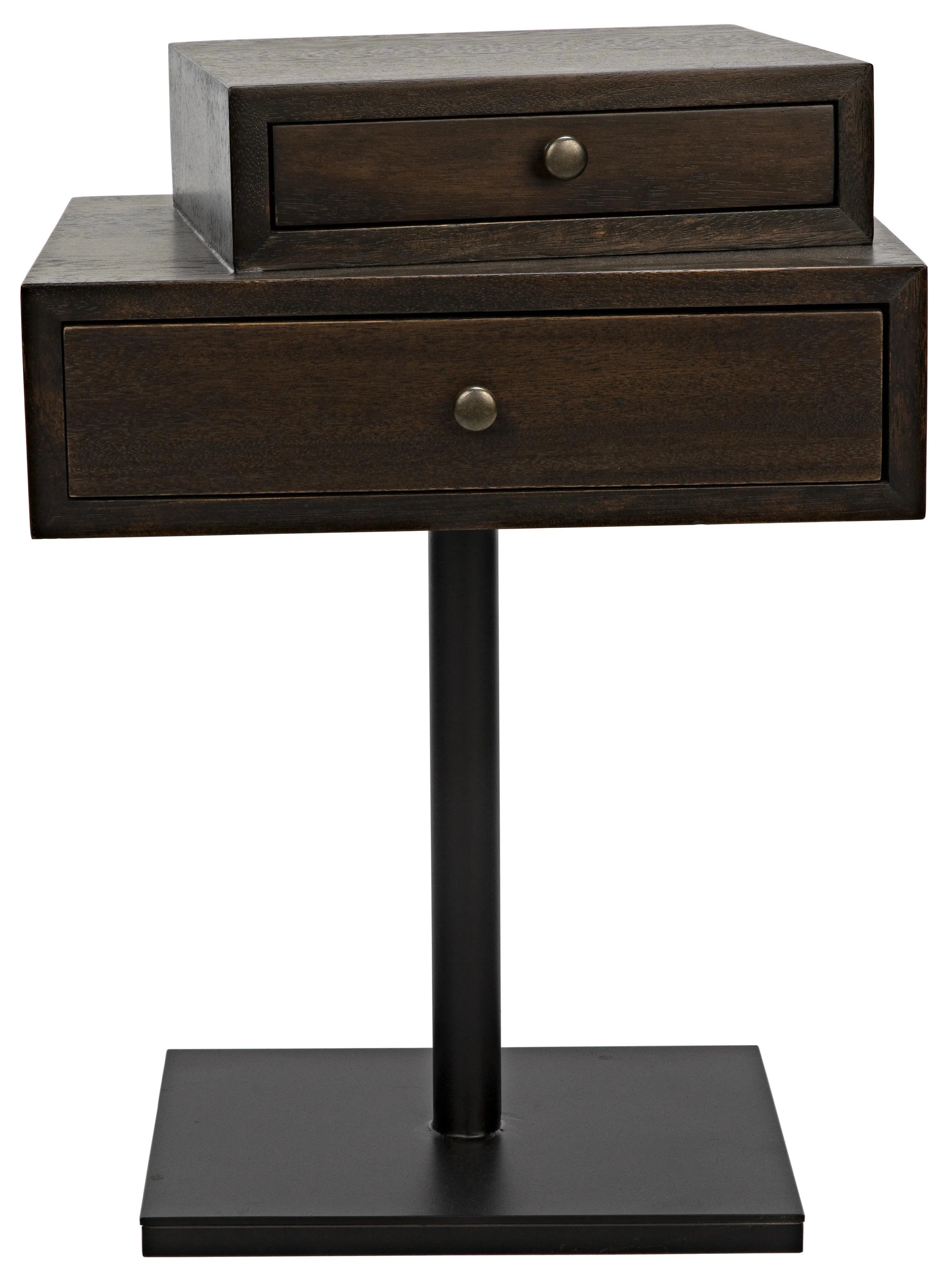 Enola Side Table, Ebony Walnut with Steel Base - Remutear