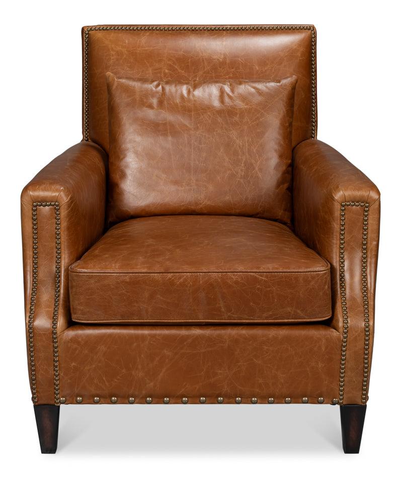 Dimity Distilled Leather Chair Brown - Remutear