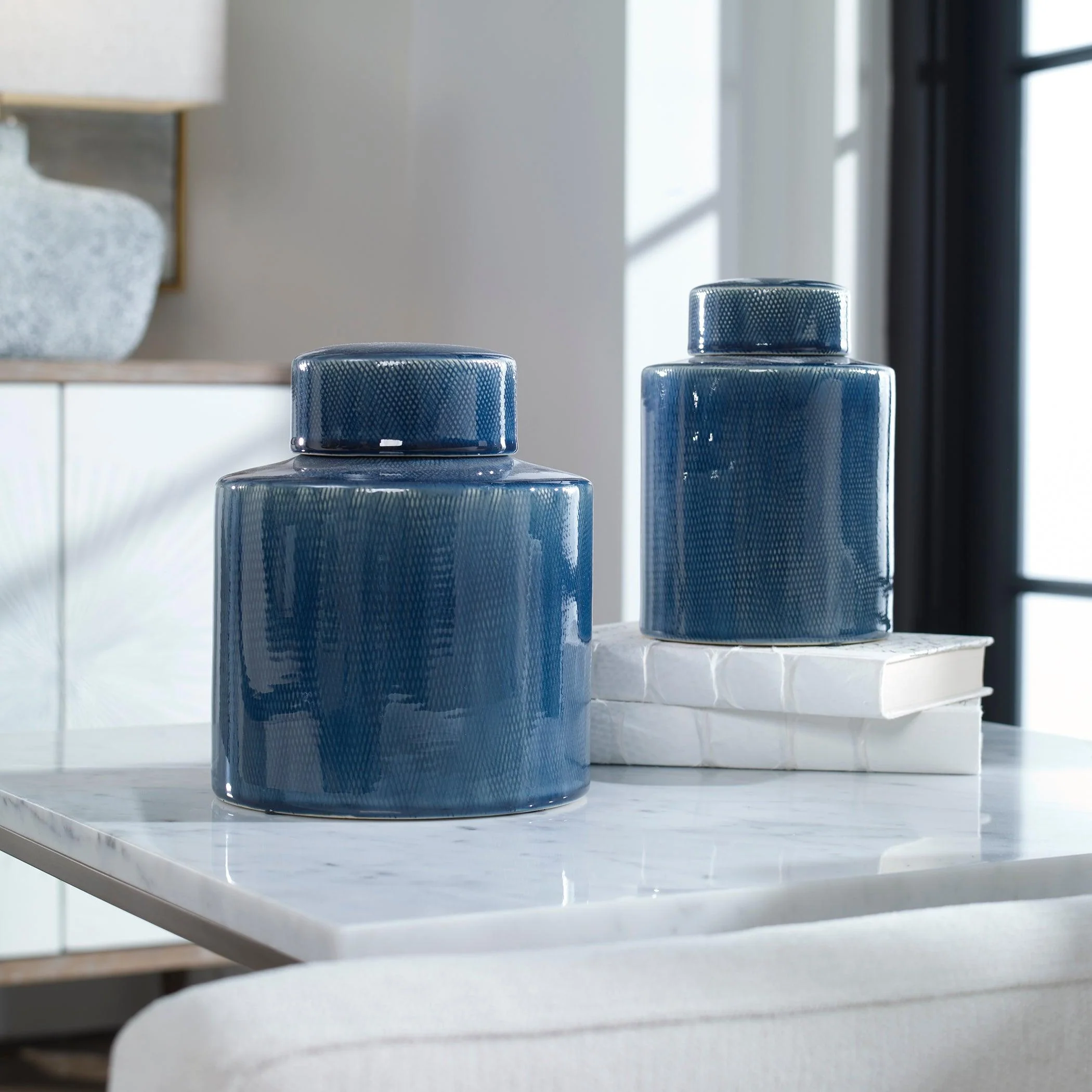 SANIYA BLUE CONTAINERS, SET OF 2 - Remutear
