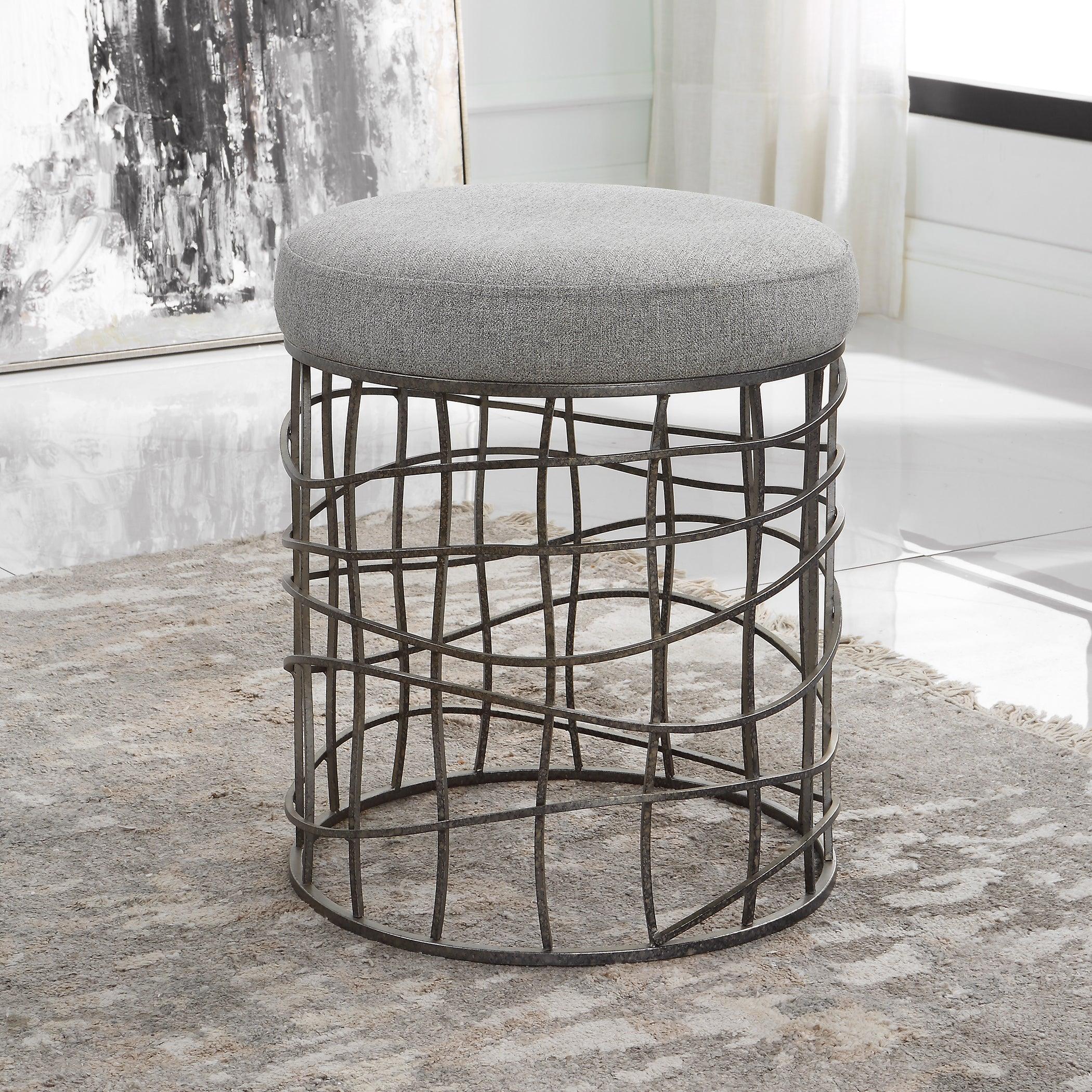 Carnival Iron Round Accent Stool - Remutear