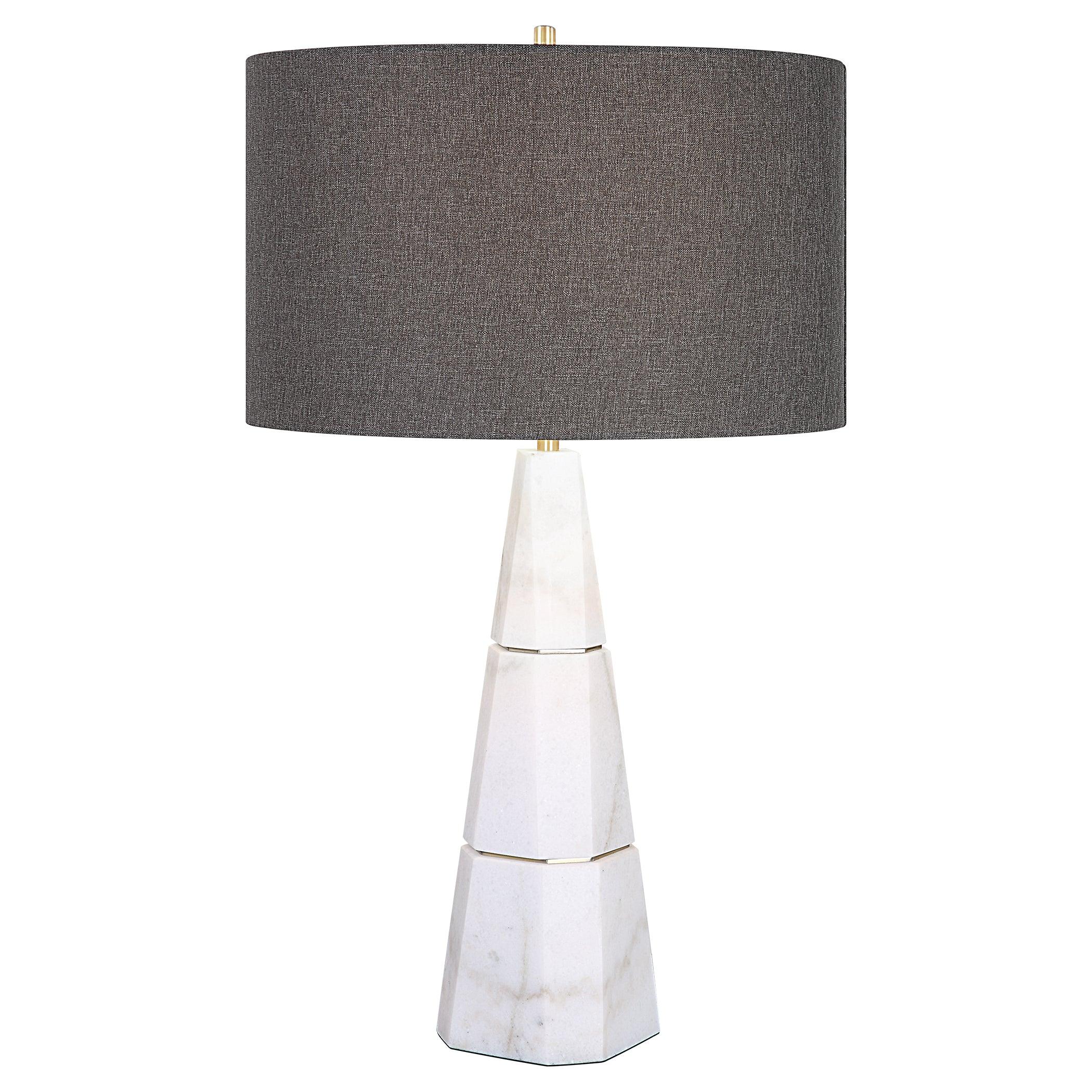 CITADEL WHITE MARBLE TABLE LAMP - Remutear