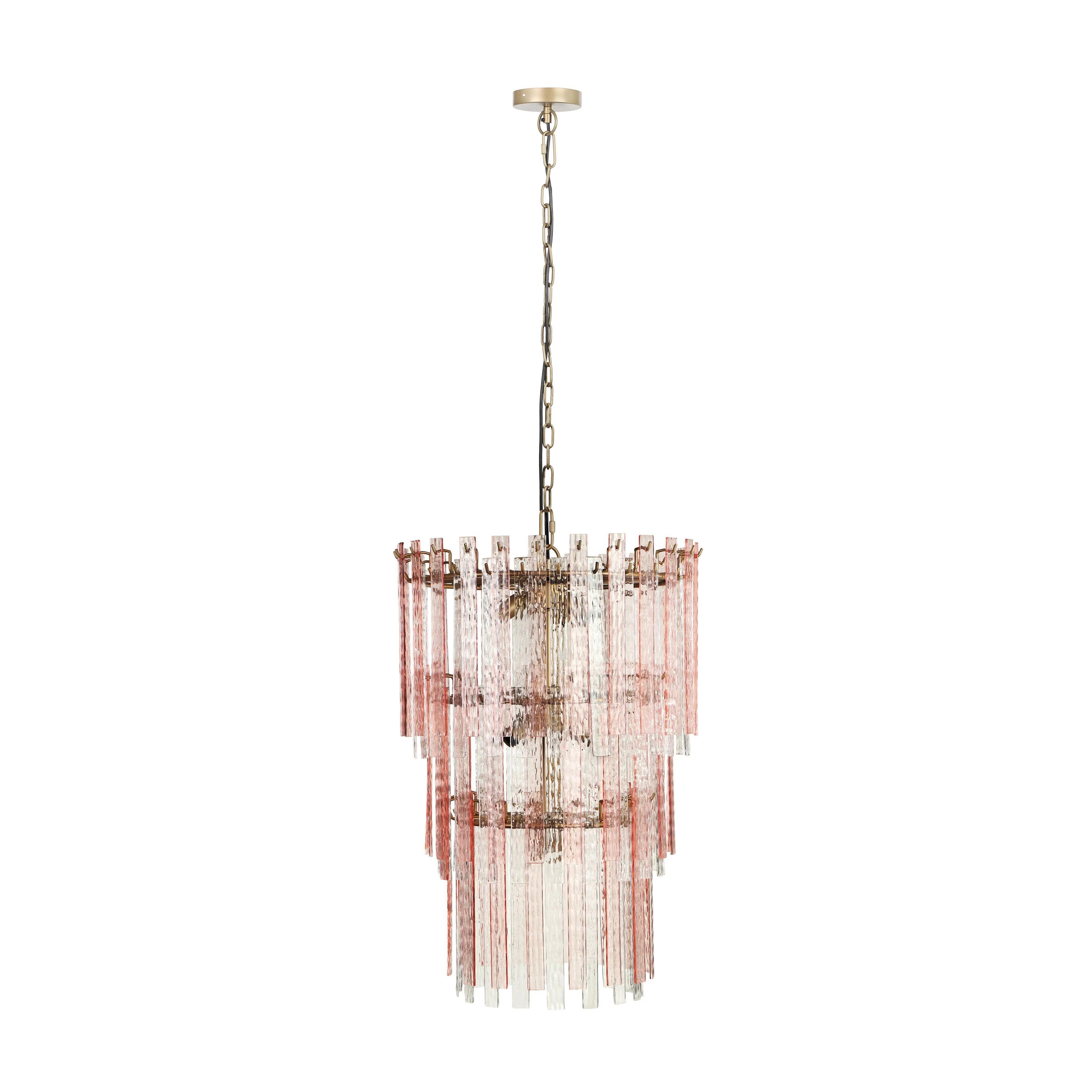 Hampshire Pink Acrylic 3-Tier Chandelier - Remutear