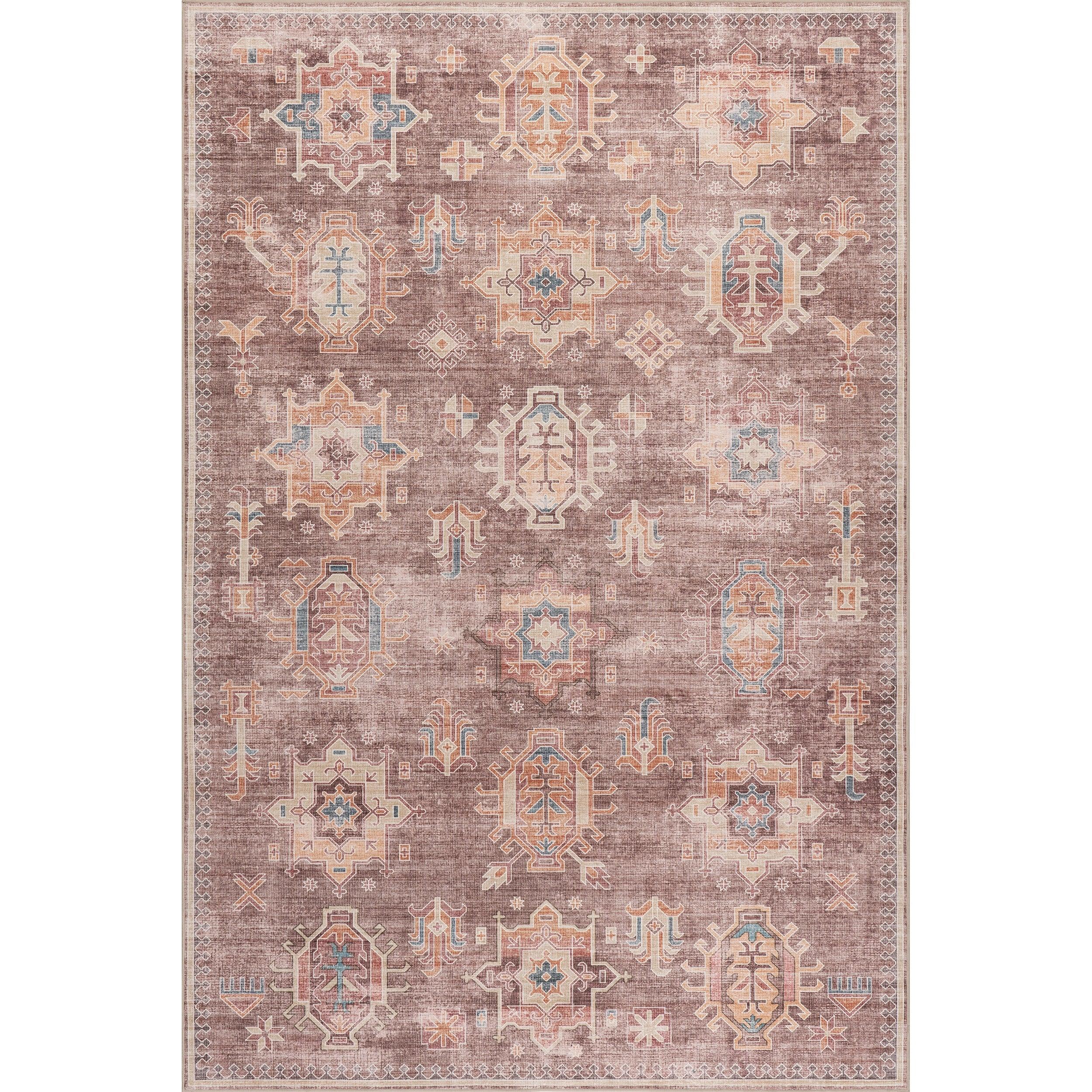 Philomena Medallion Spill Proof Machine Washable Area Rug - Remutear