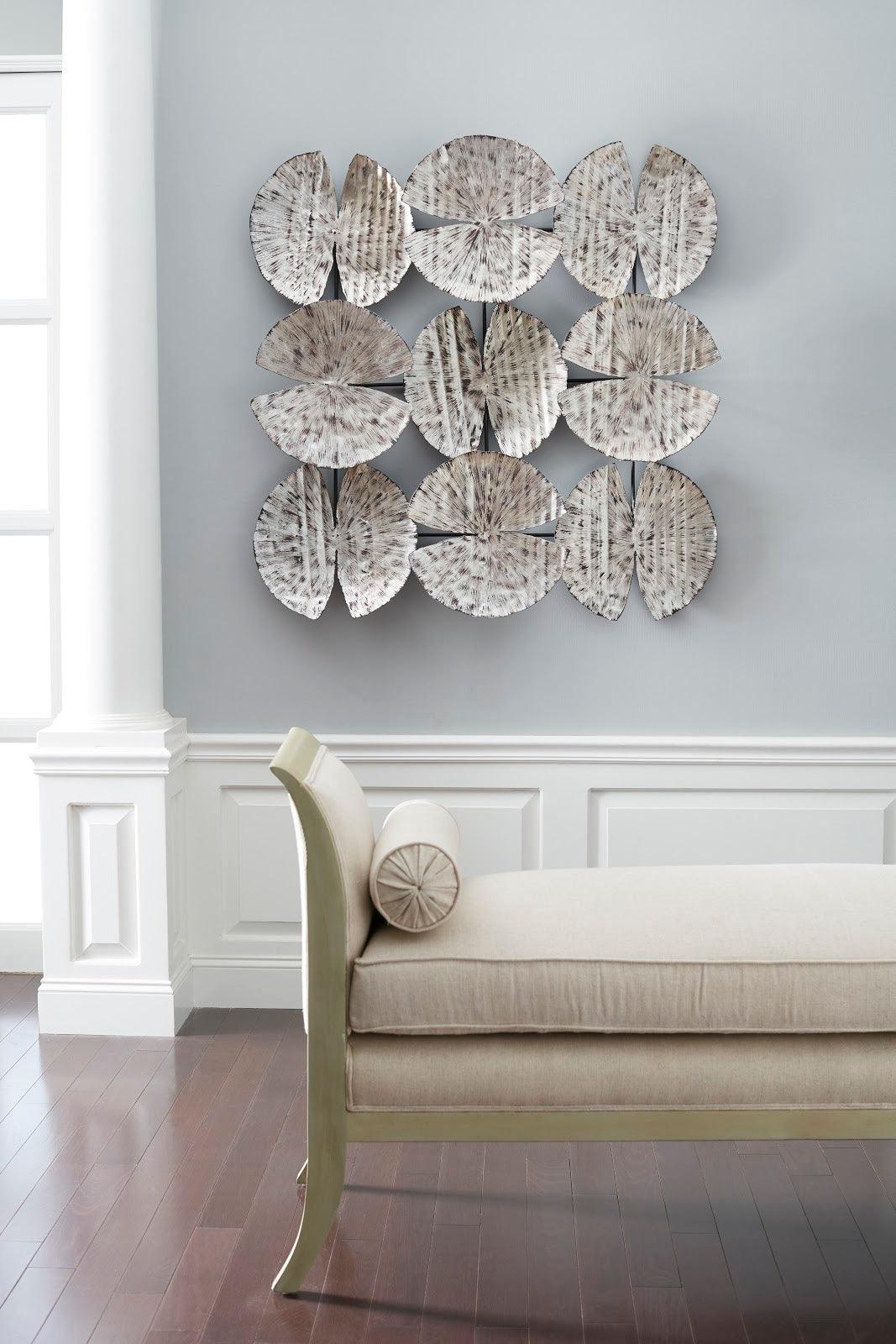 Ginkgo Leaf Wall Art, 9 Leaves, Silver - Remutear