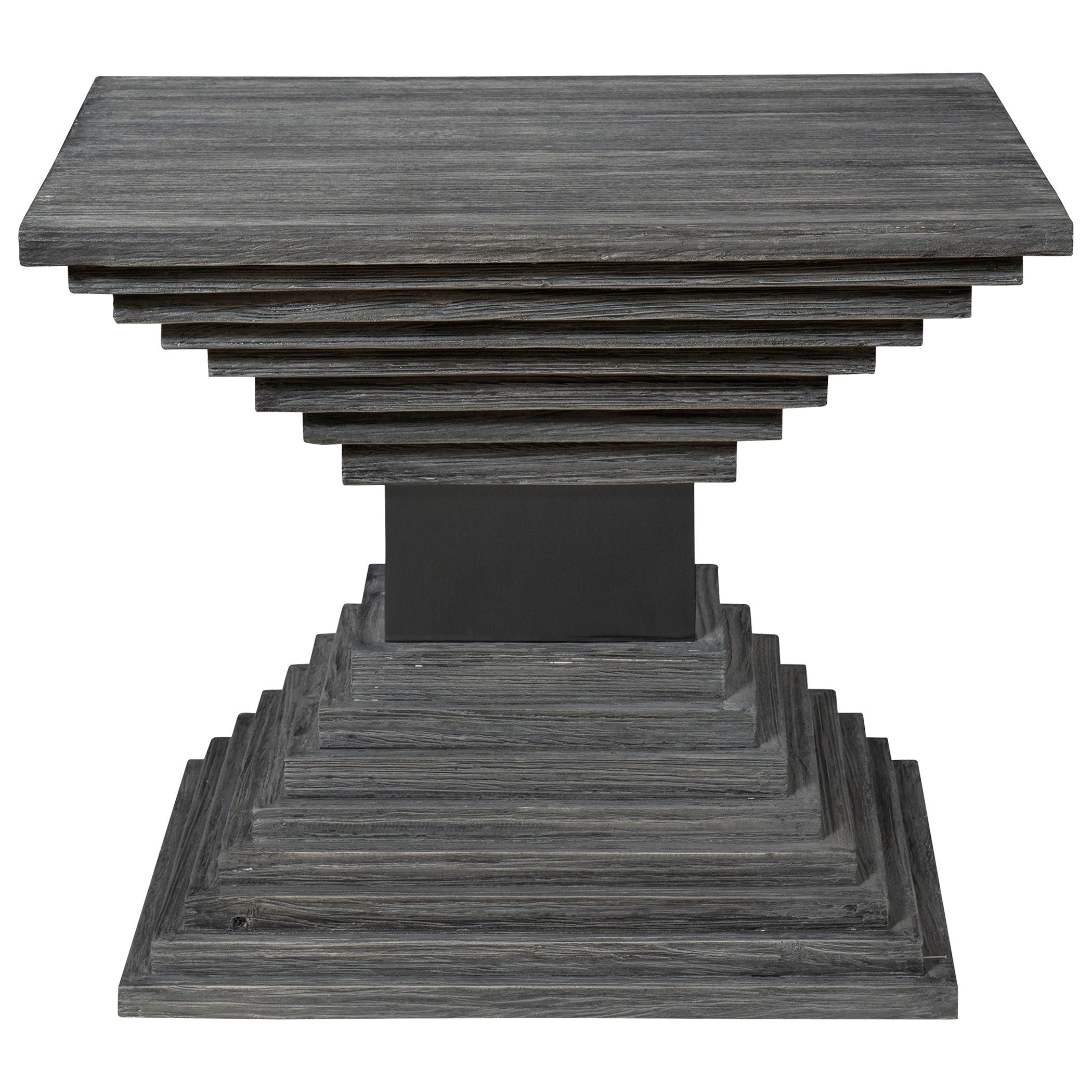 Andes Wooden Geometric Accent Table - Remutear