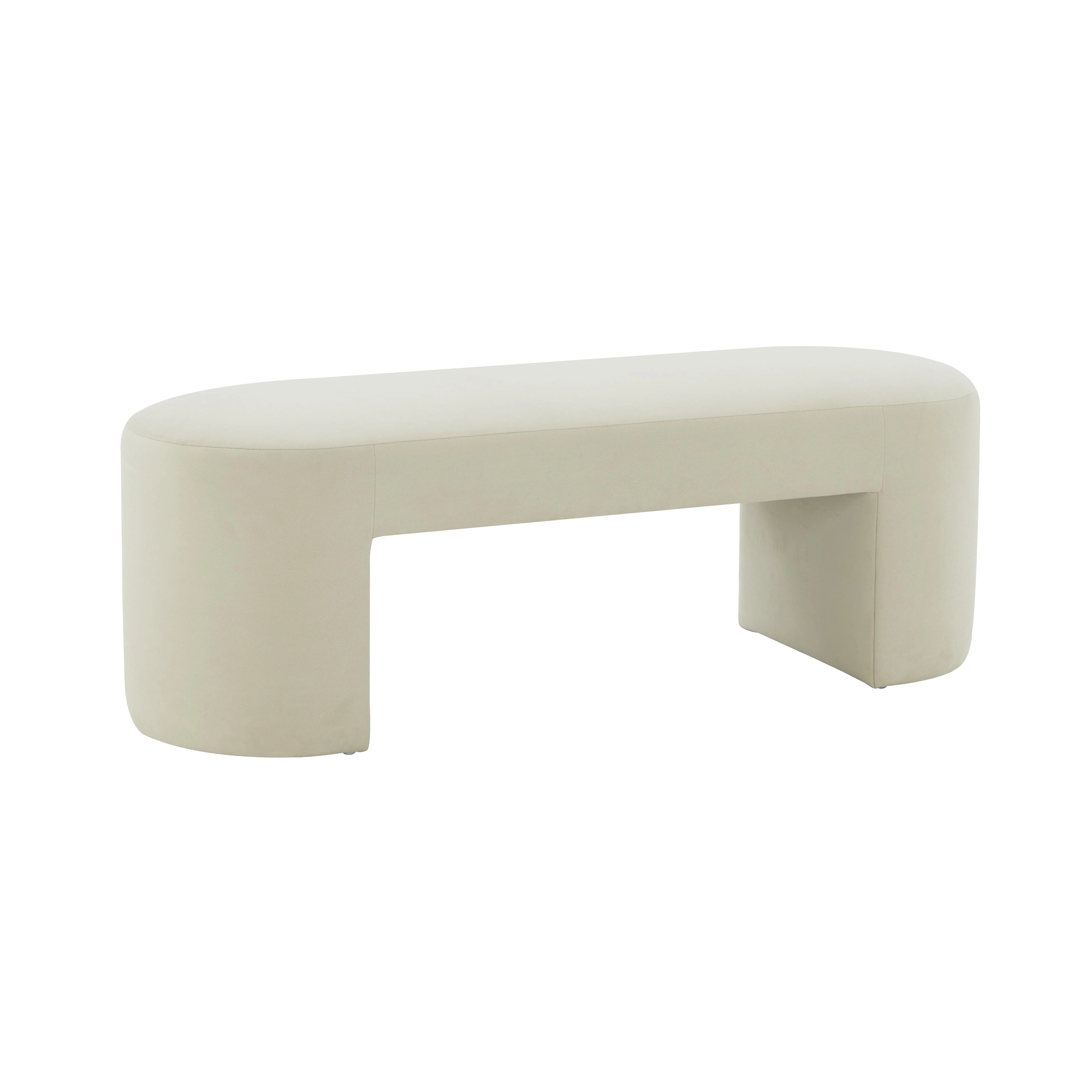 Elena Cream Velvet Bench - Remutear