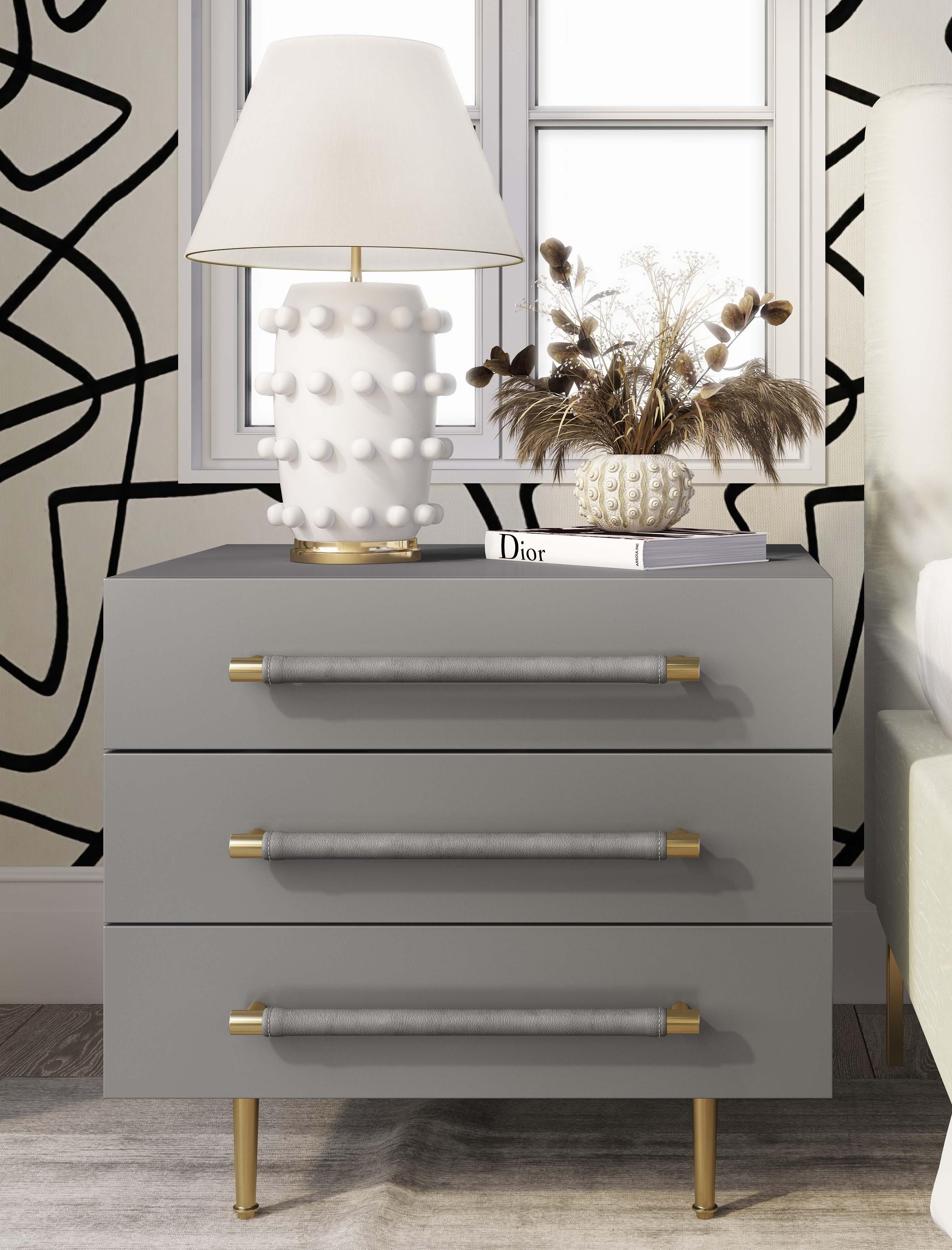 Trident Grey Nightstand - Remutear