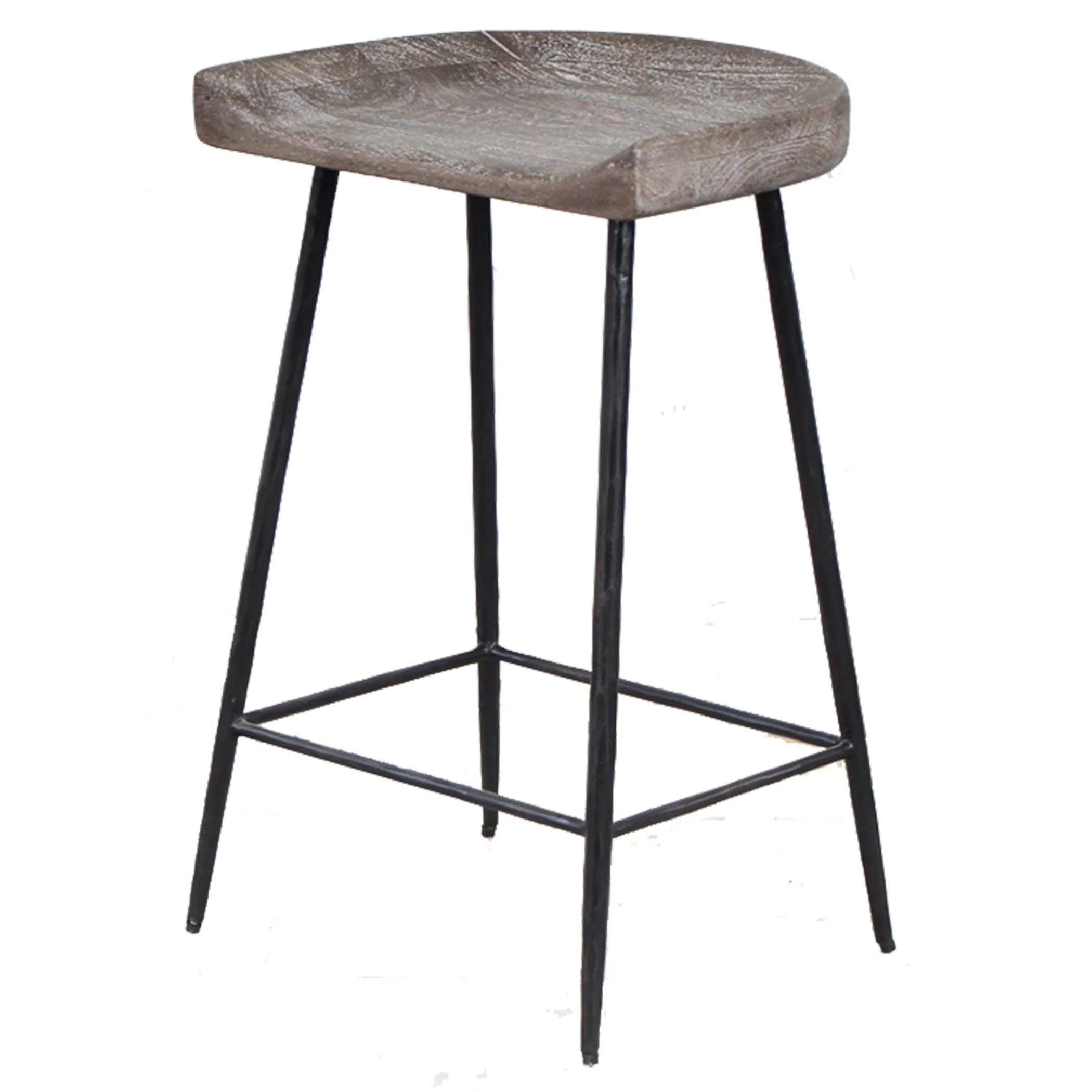Cordova Carved Wood Counter Stool - Remutear
