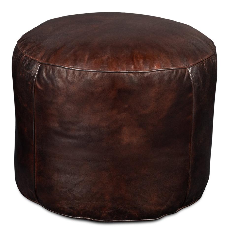 Soccerball Stool - Dark Brown Leather - Remutear