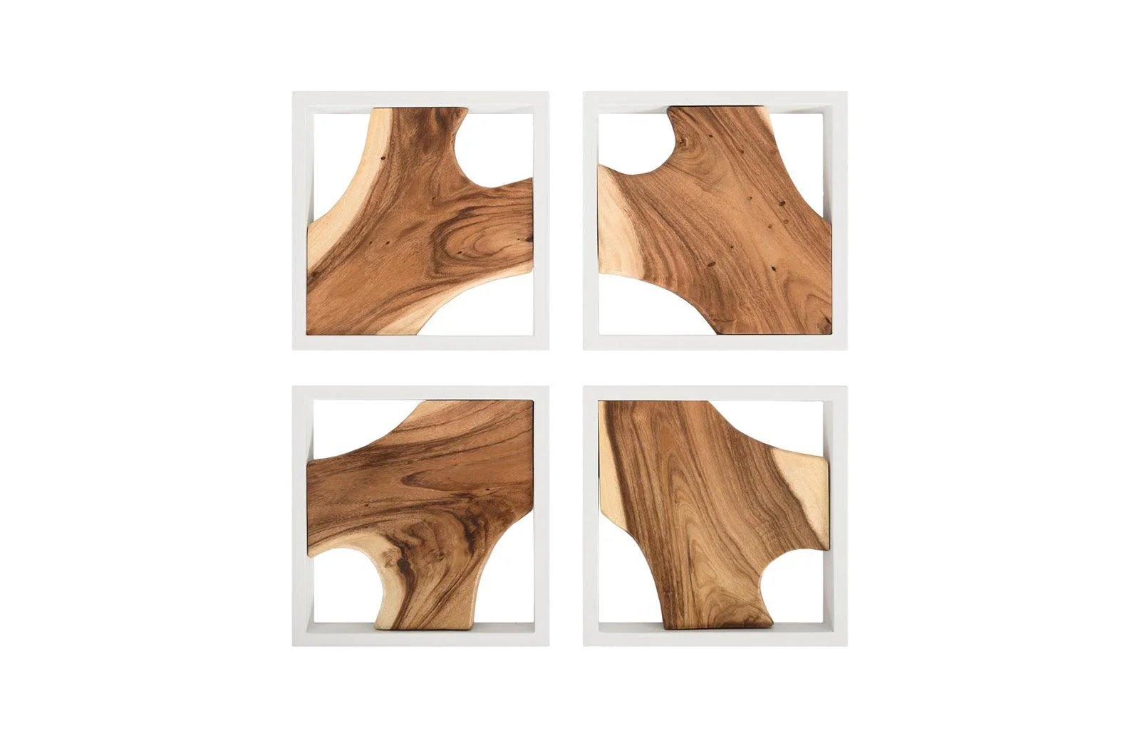 Framed Slice Wall Tile, White Frame   , Set of 4 - Remutear