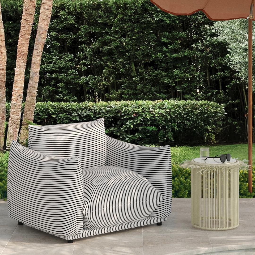 Rafa Cream Outdoor Side Table - Remutear