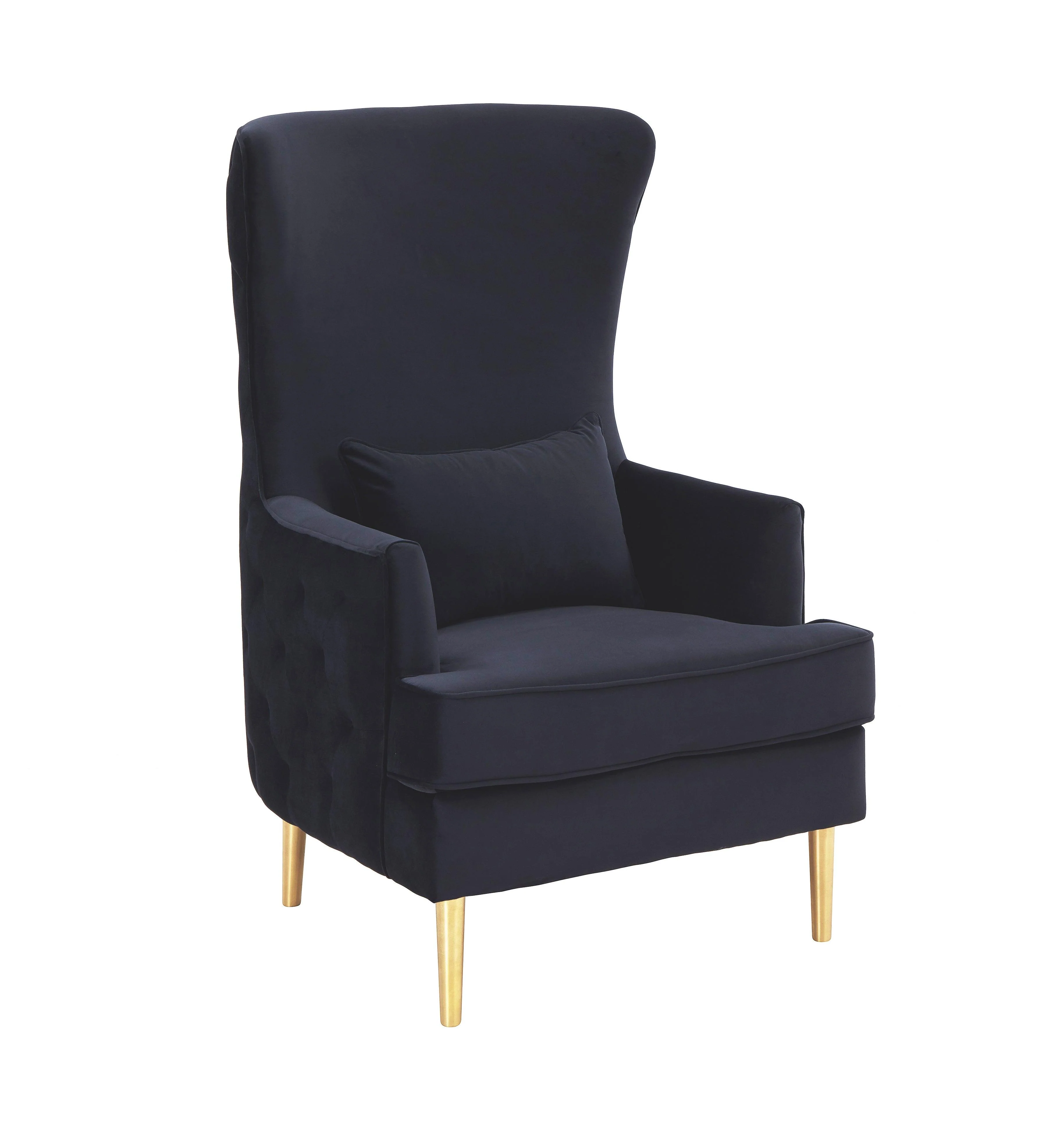 Alina Black Tall Tufted Back Chair - Remutear